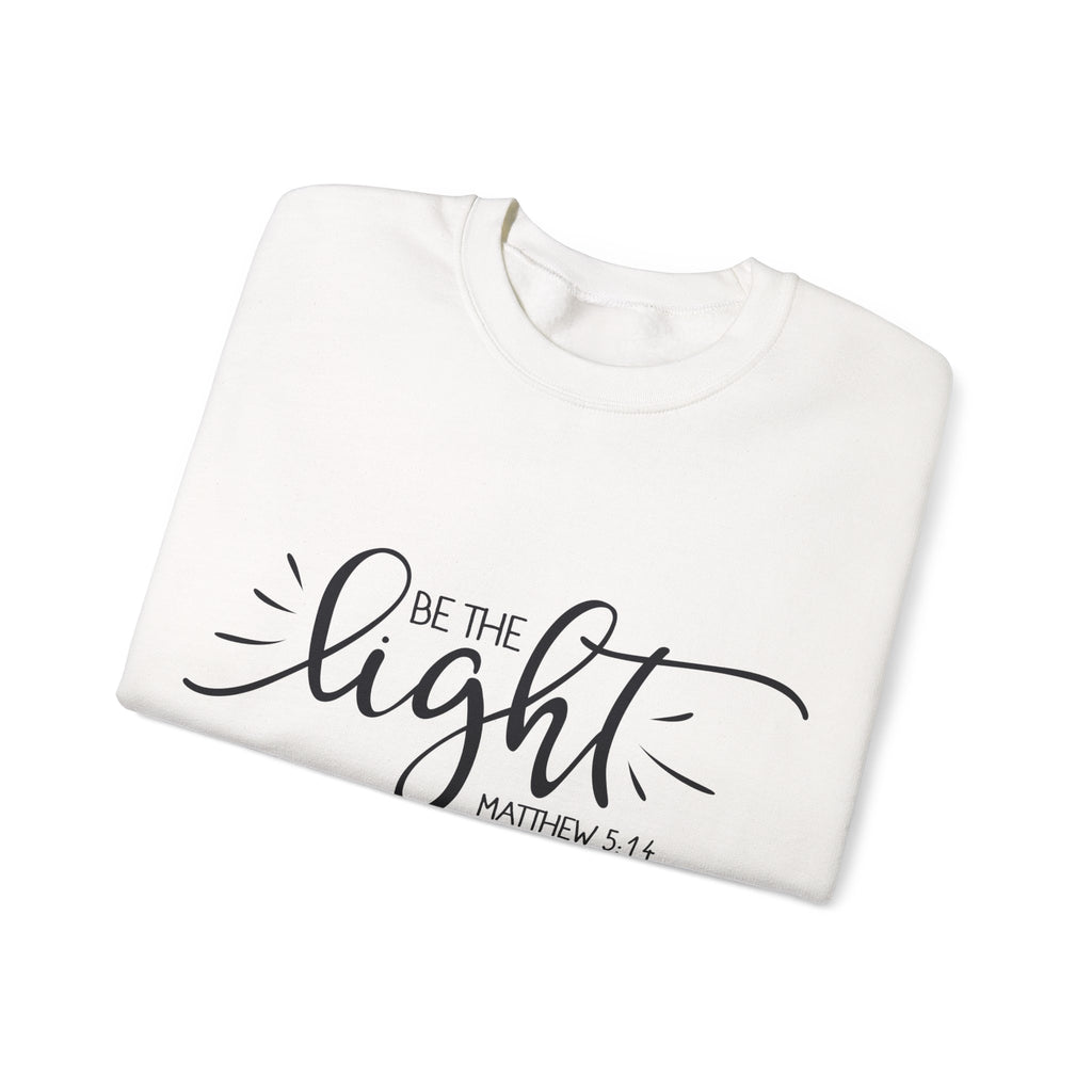 Be The Light Matthew 5 14 Unisex Heavy Blend Crewneck Sweatshirt for Comfortable Everyday Wear