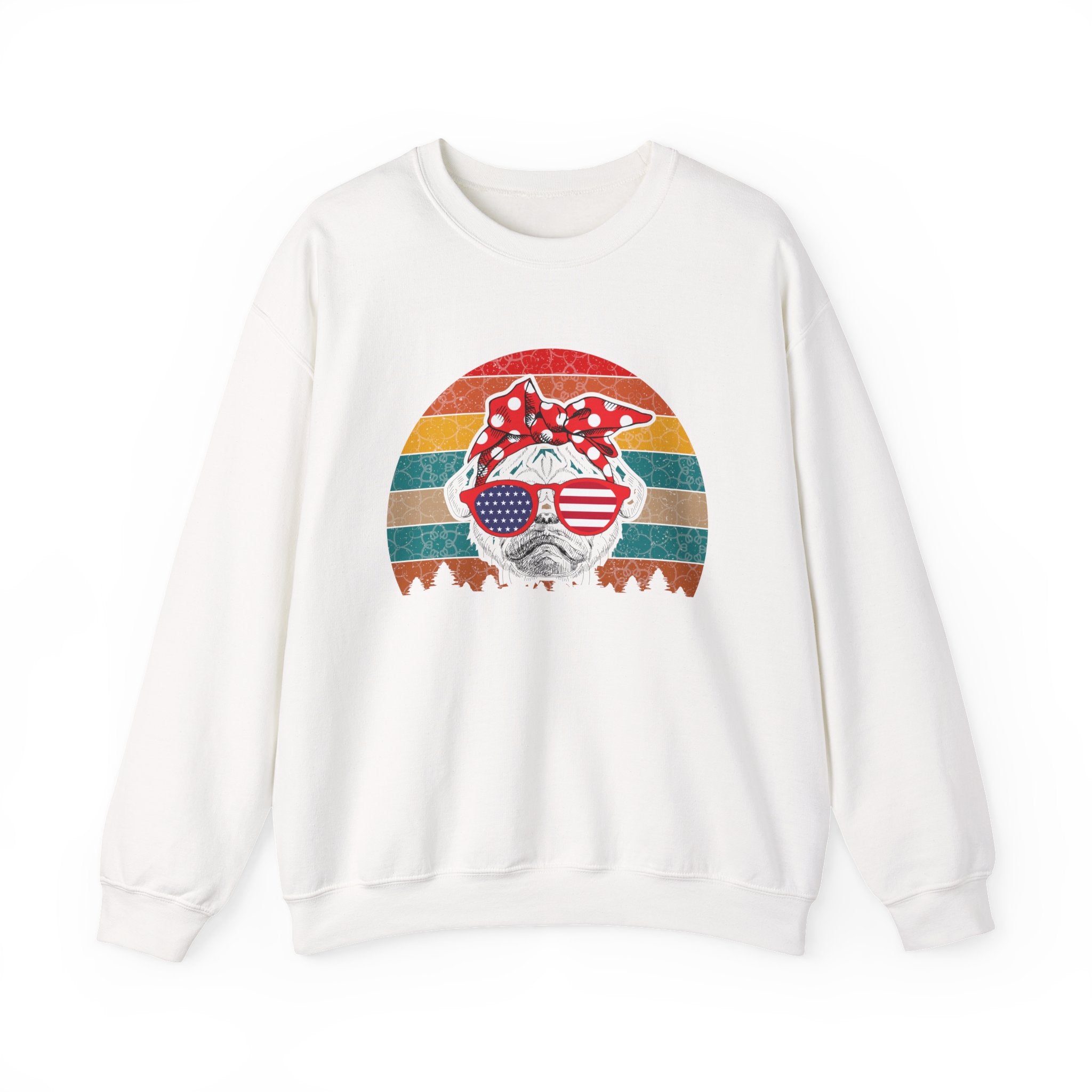 Girl American Pug Unisex Heavy Blend Crewneck Sweatshirt for Ultimate Comfort