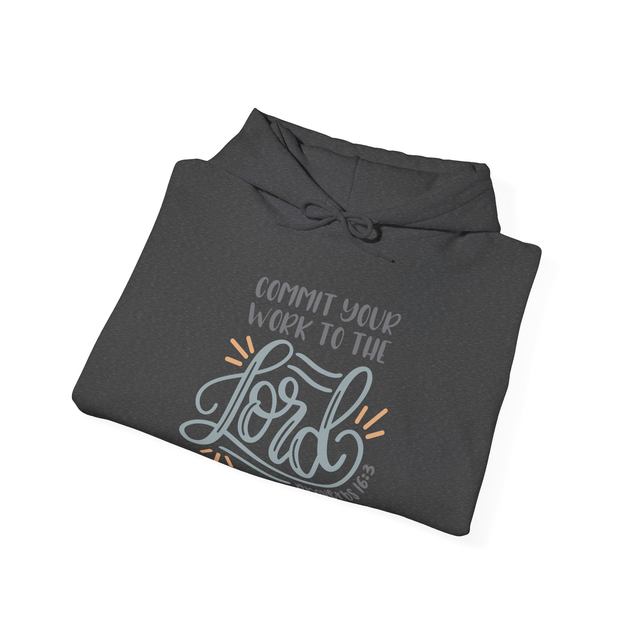 Commit Your Work To The Lord Proverbs 16 3 Unisex Heavy Blend Hooded Sweatshirt
