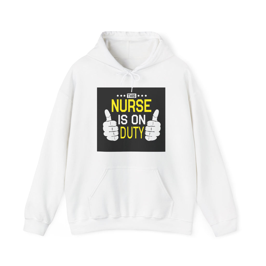 This Nurse Is On Duty Unisex Heavy Blend Hooded Sweatshirt