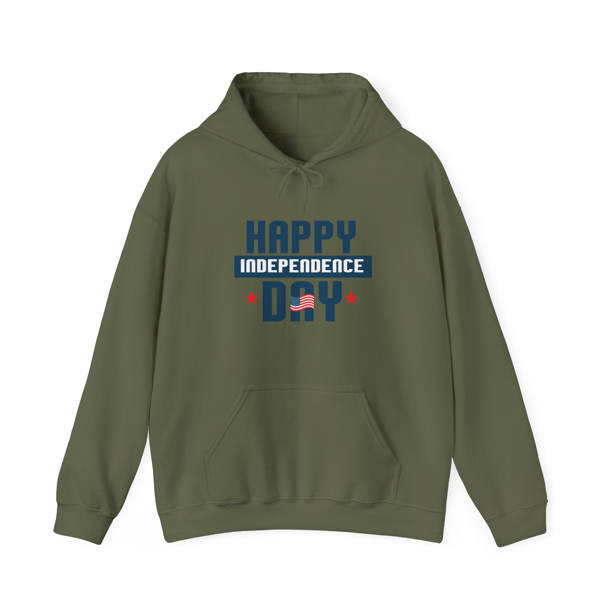 Happy Independence Day Blue Unisex Heavy Blend Hooded Sweatshirt