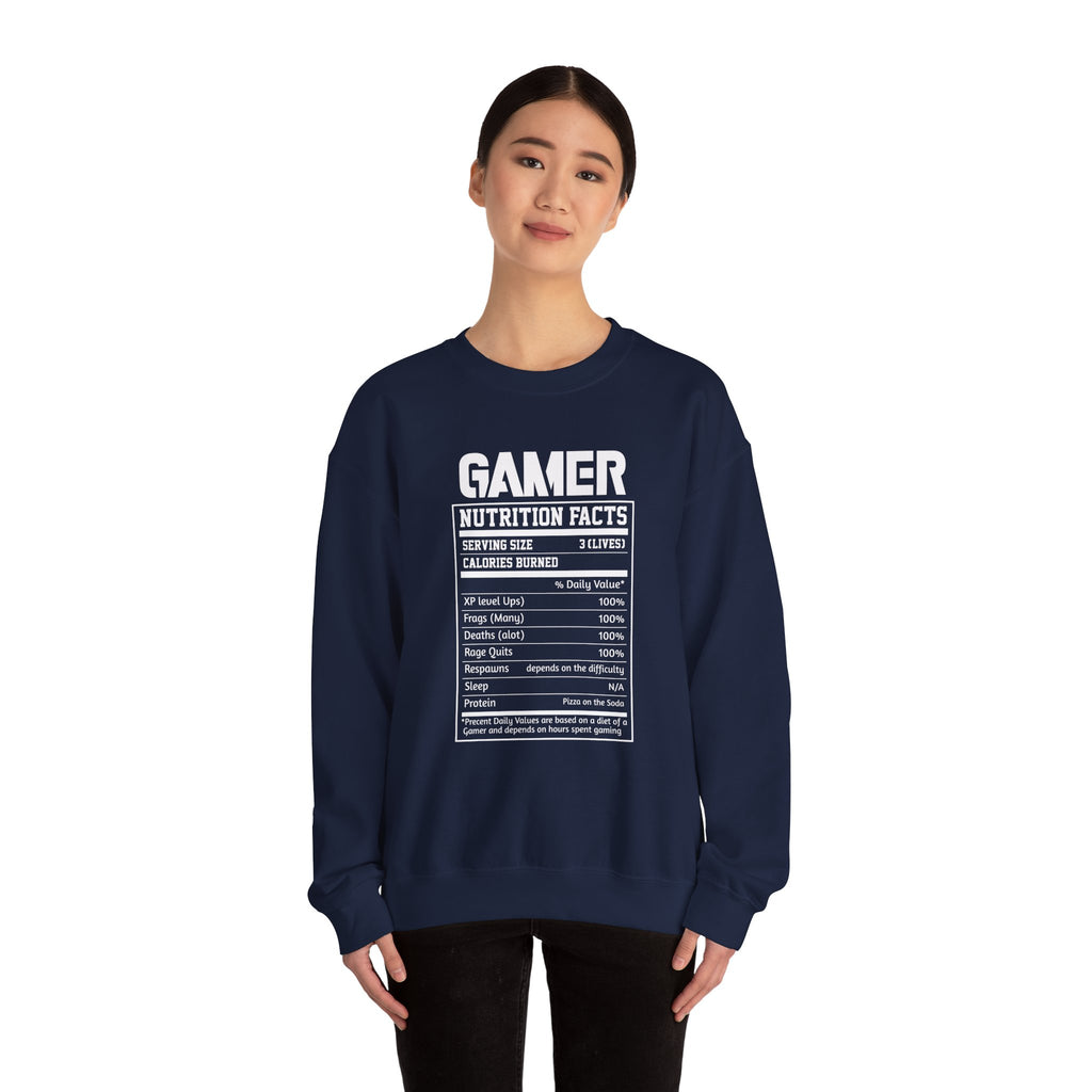 Gamer Nutrition Facts Funny Unisex Heavy Blend Crewneck Sweatshirt