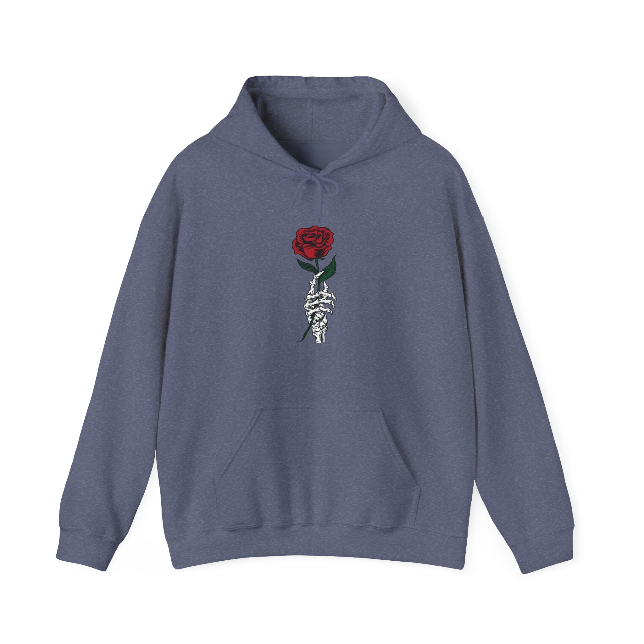 Rose In Skeleton Hand Unisex Heavy Blend Hooded Sweatshirt