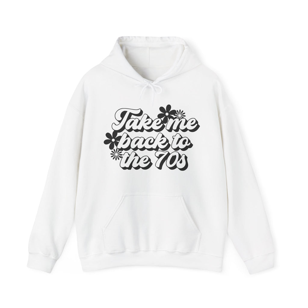 Take Me Back To The 70s Flowers Unisex Heavy Blend Hooded Sweatshirt