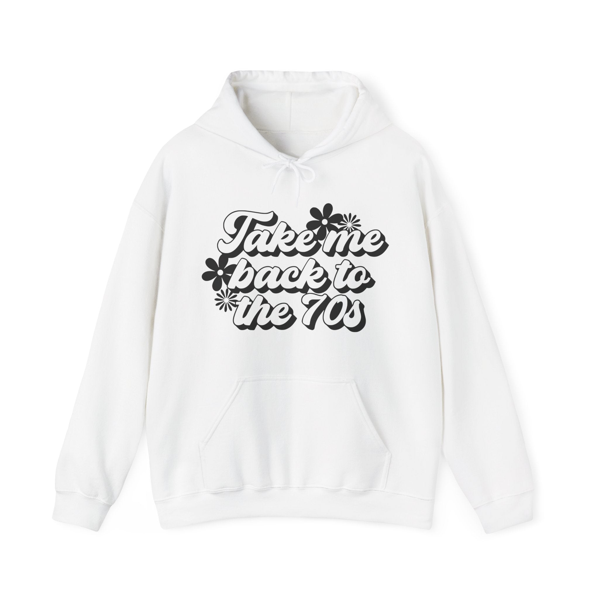 Take Me Back To The 70s Flowers Unisex Heavy Blend Hooded Sweatshirt