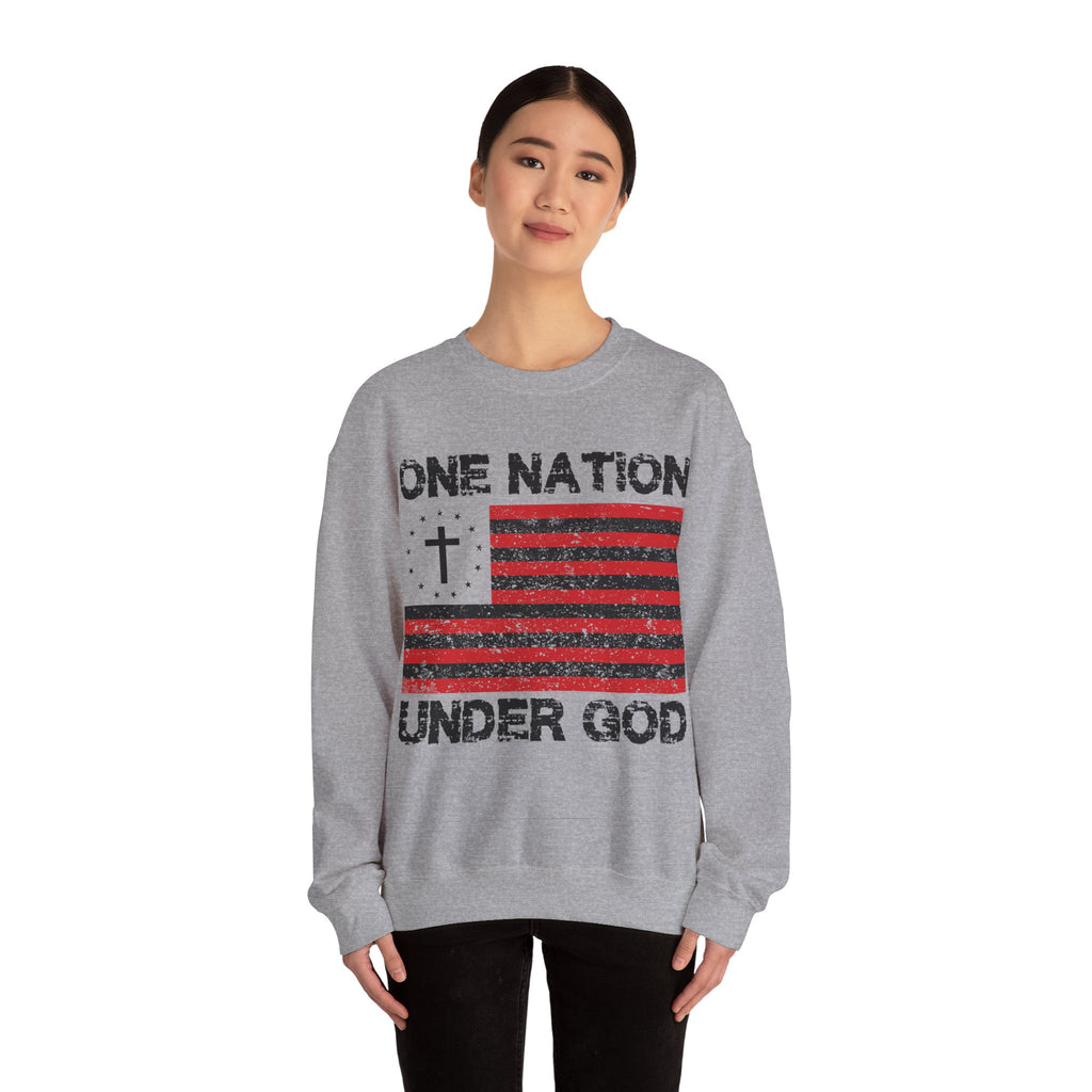 One Nation Under God Unisex Heavy Blend Crewneck Sweatshirt for Ultimate Comfort