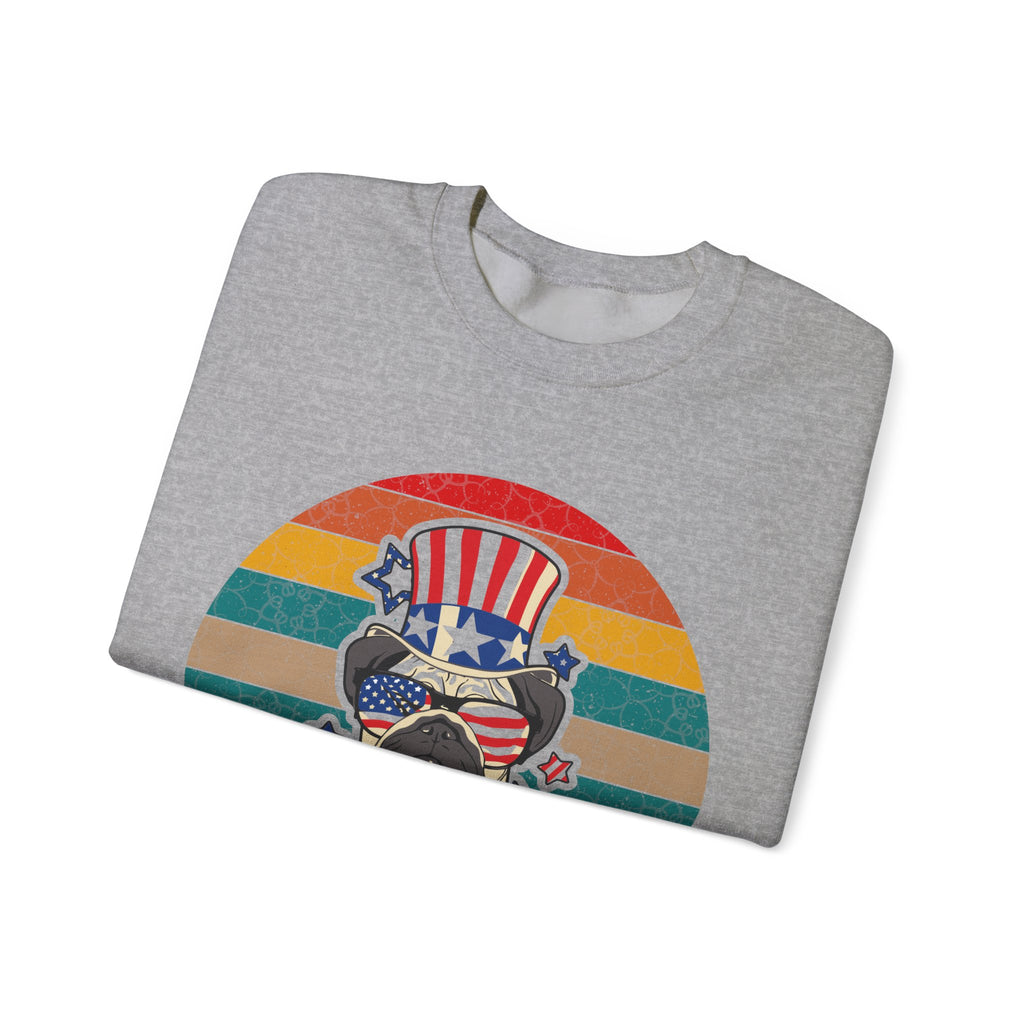 American White Pug Dog Unisex Heavy Blend Crewneck Sweatshirt