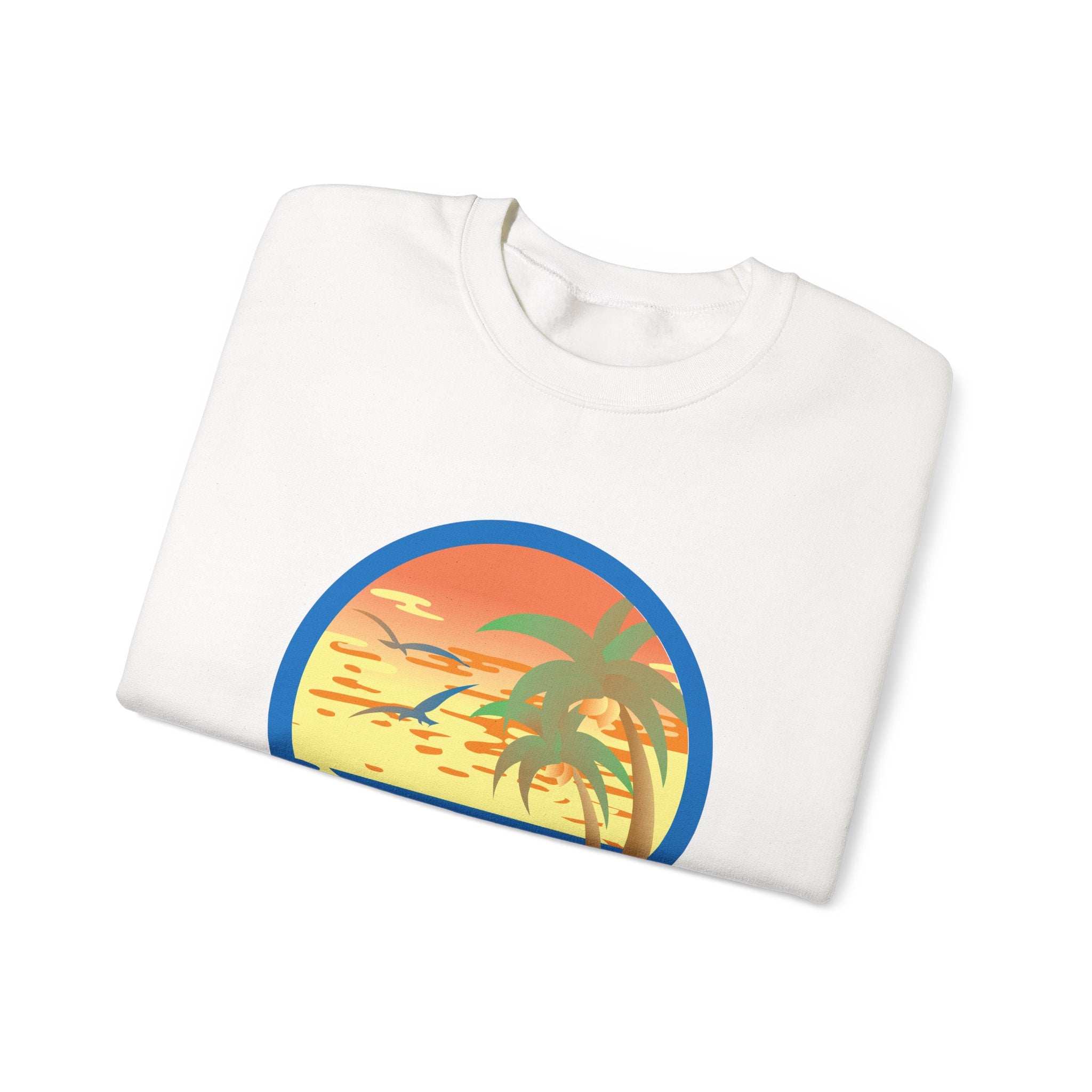 Colored Sunset And Beach Unisex Heavy Blend Crewneck Sweatshirt