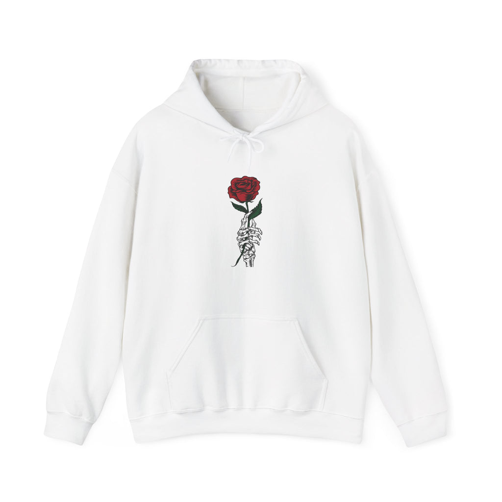 Rose In Skeleton Hand Unisex Heavy Blend Hooded Sweatshirt