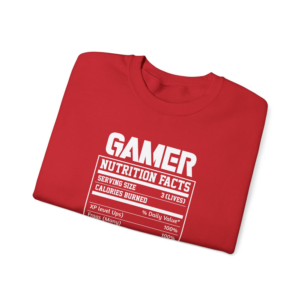 Gamer Nutrition Facts Funny Unisex Heavy Blend Crewneck Sweatshirt