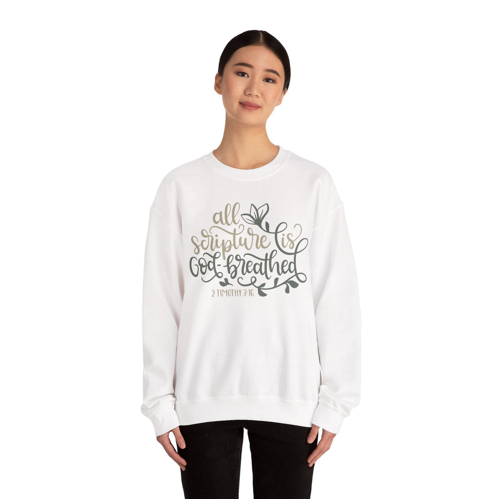 All Scripture Is God Breathed 2 Timothy 3 16 Unisex Heavy Blend Crewneck Sweatshirt