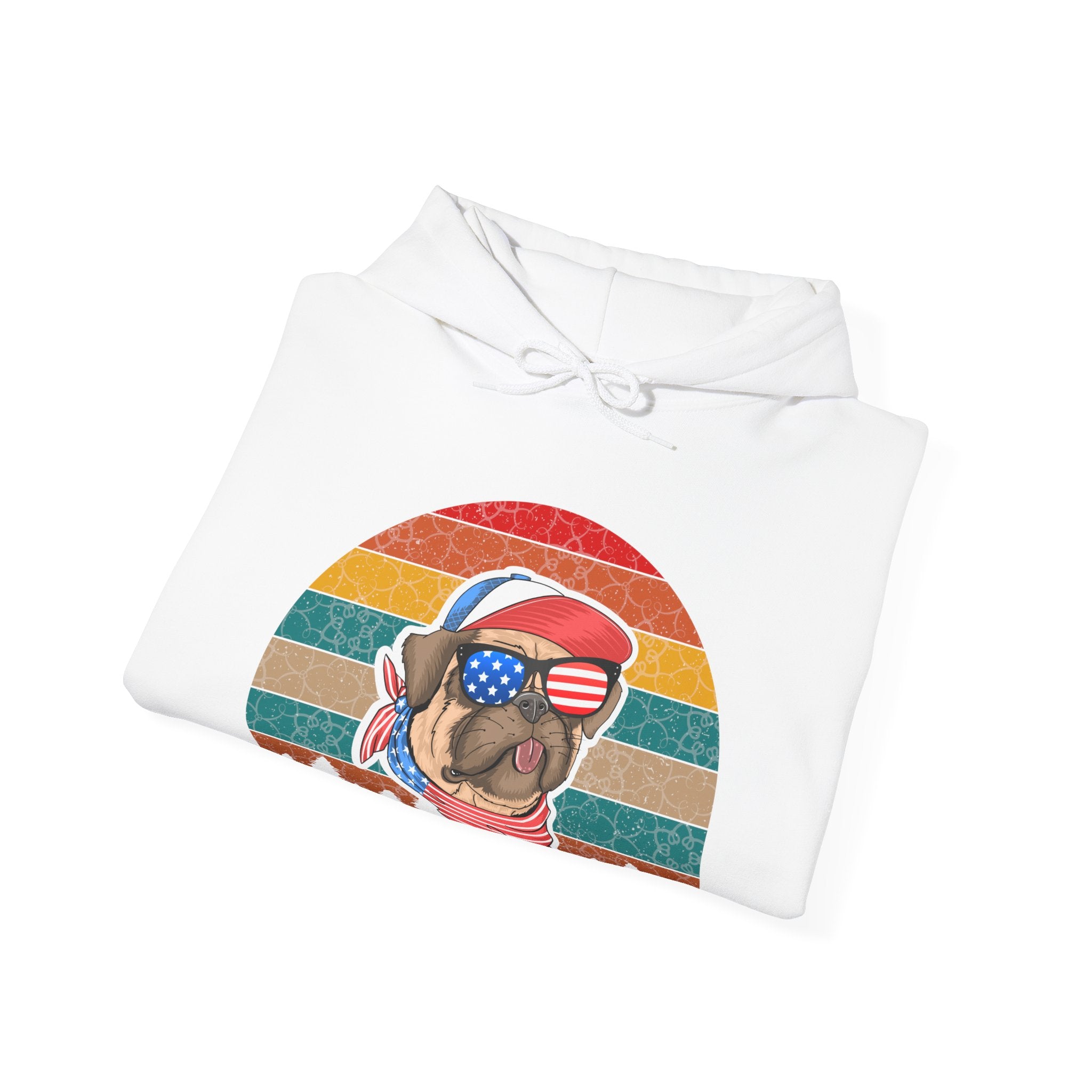 American Pug With Trees Unisex Heavy Blend Hooded Sweatshirt