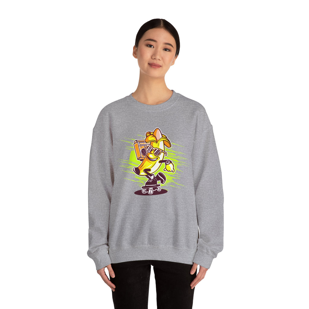 Banana Riding A Skateboard Unisex Heavy Blend Crewneck Sweatshirt