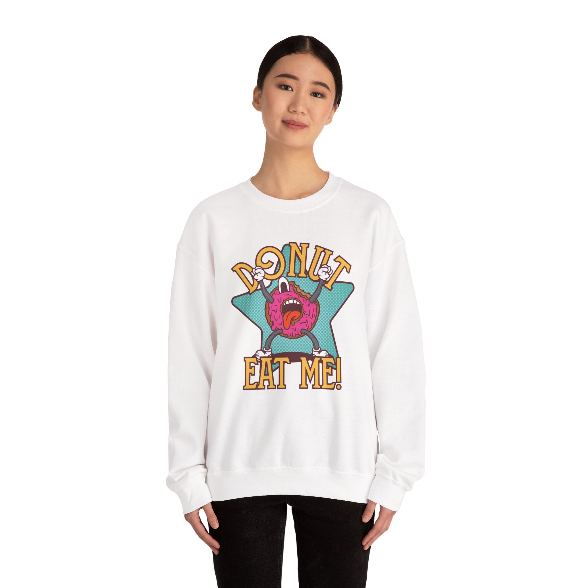 Donut Eat Me Unisex Heavy Blend Crewneck Sweatshirt for Ultimate Comfort