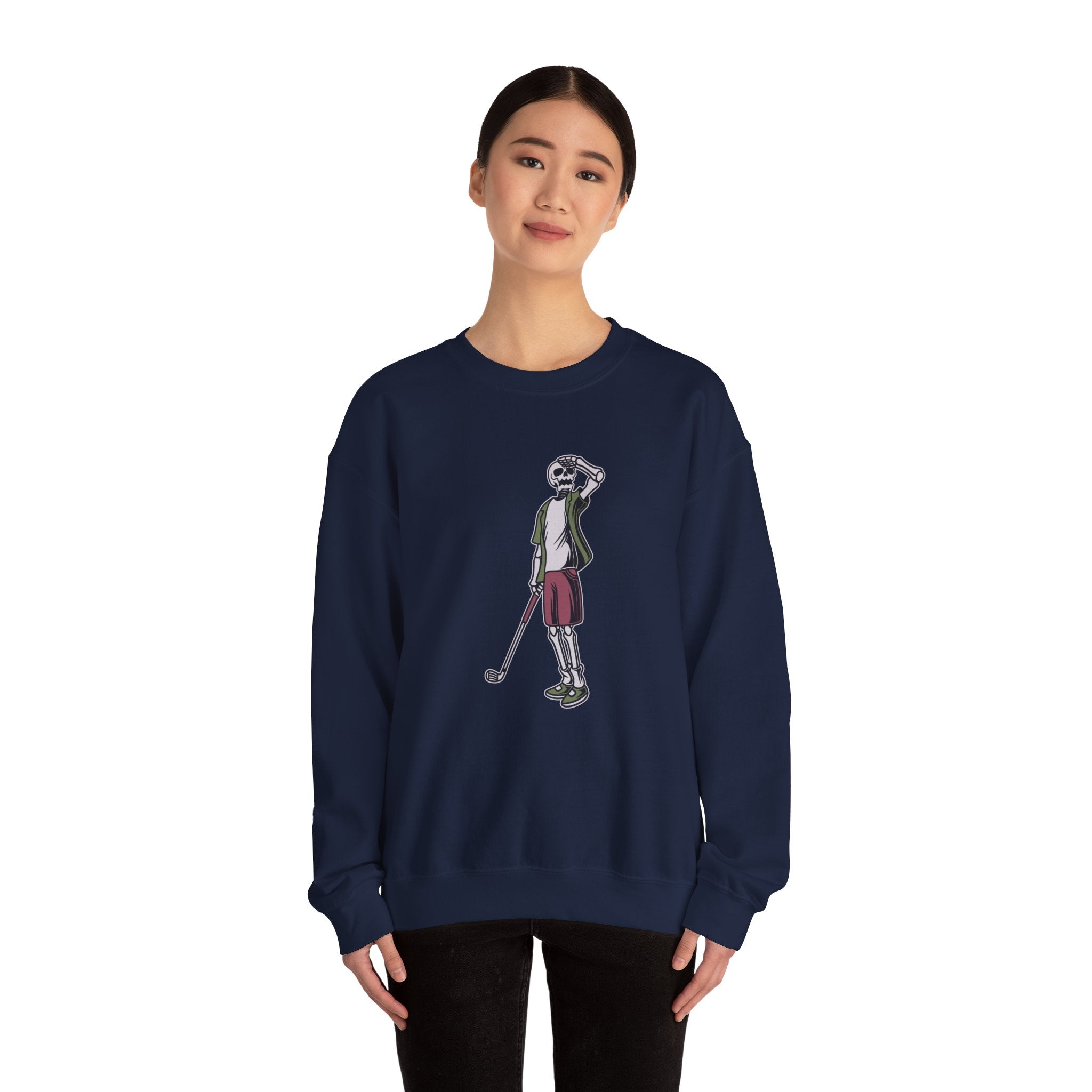 Long Ball Skeleton Golfer Unisex Heavy Blend Crewneck Sweatshirt