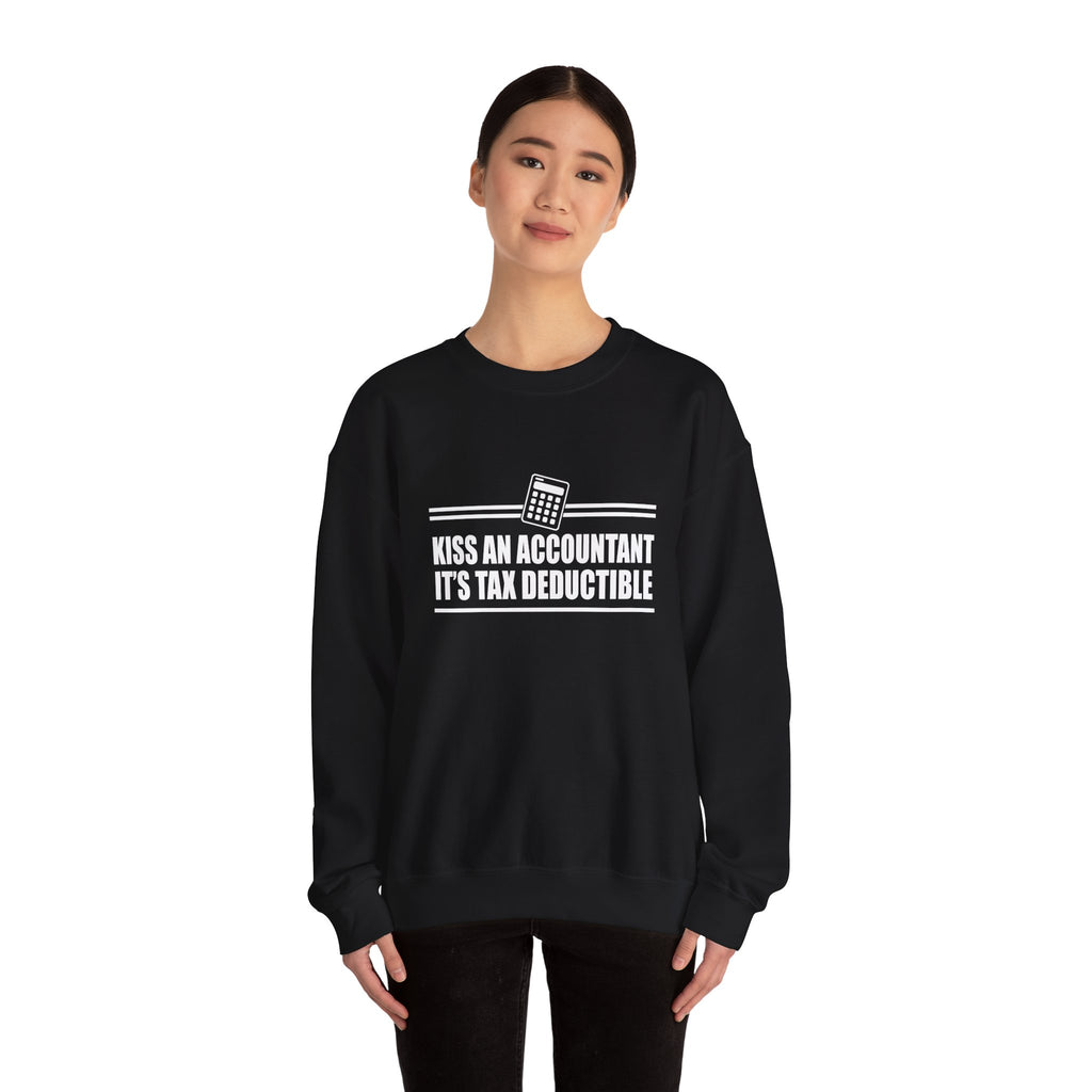 Kiss An Accountant Its Tax Deductible Unisex Heavy Blend Crewneck Sweatshirt