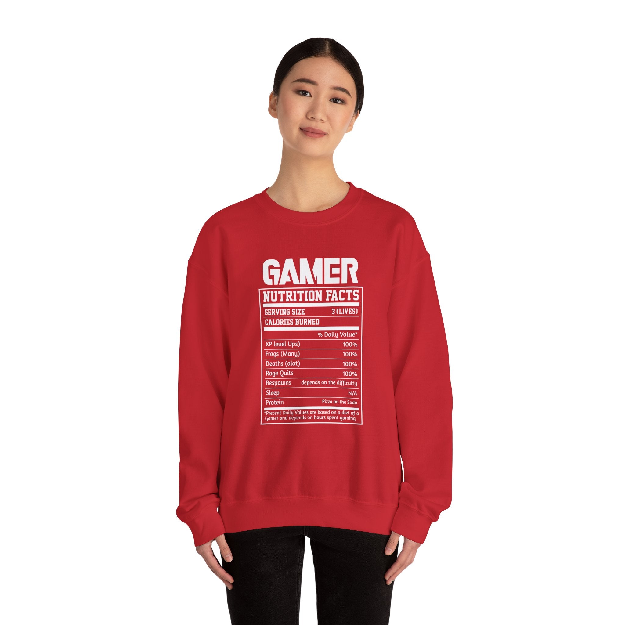 Gamer Nutrition Facts Funny Unisex Heavy Blend Crewneck Sweatshirt