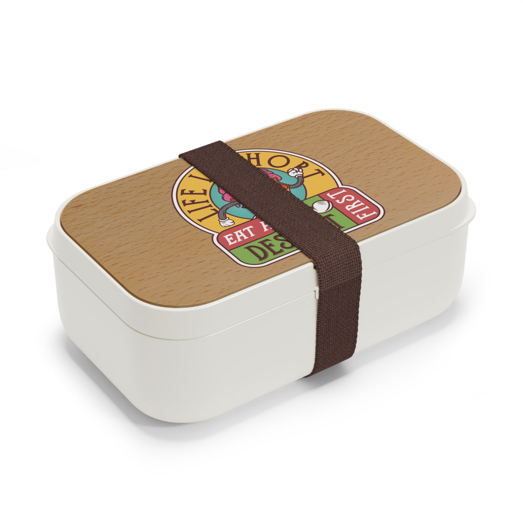Stylish Bento Lunch Box With Wooden Lid And Smart Compartments For Fresh Food On The Go