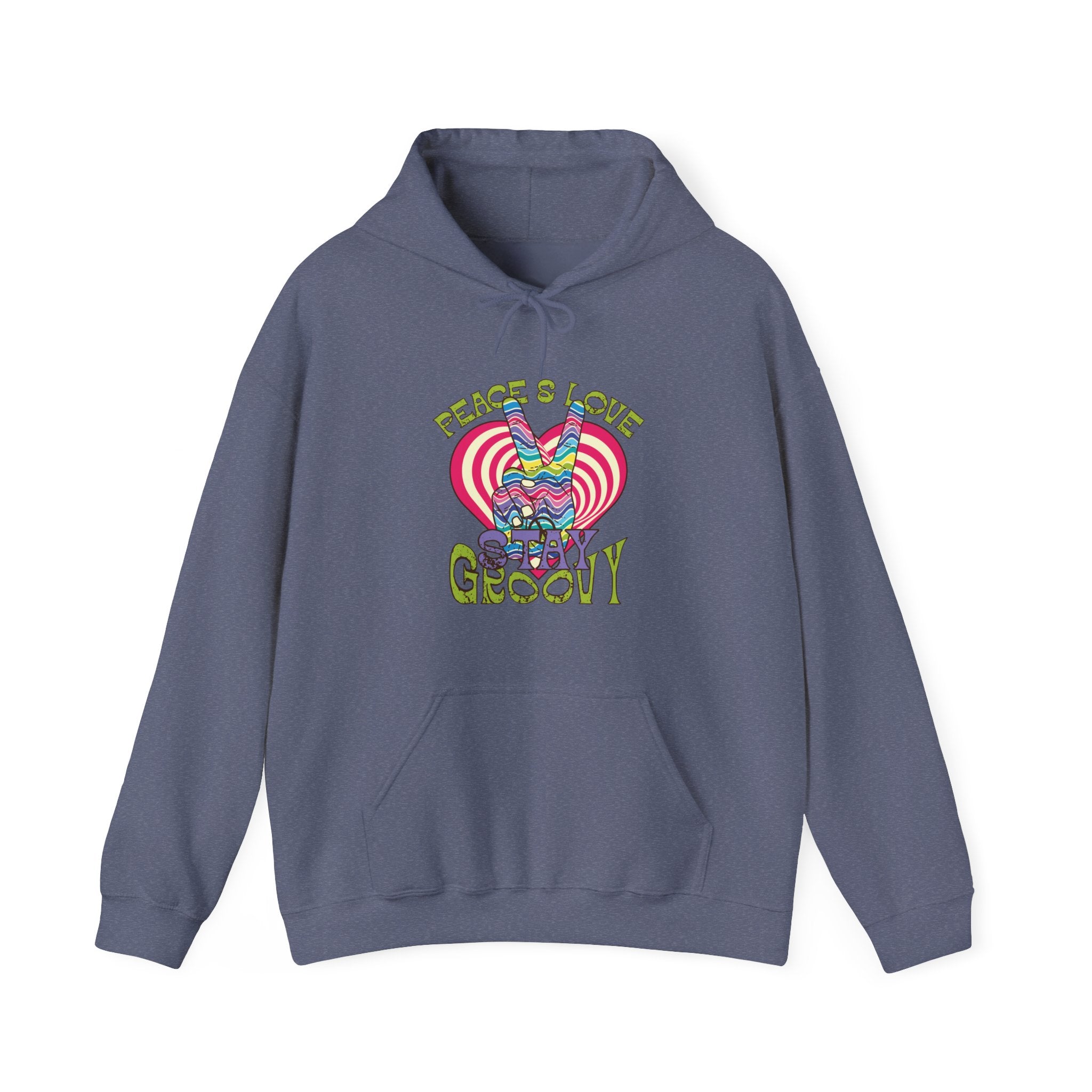 Peace And Love Stay Groovy Unisex Heavy Blend Hooded Sweatshirt