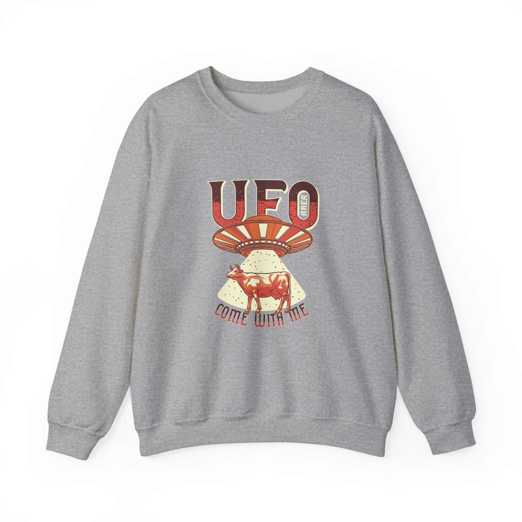 UFO Come With Me Cow Unisex Heavy Blend Crewneck Sweatshirt