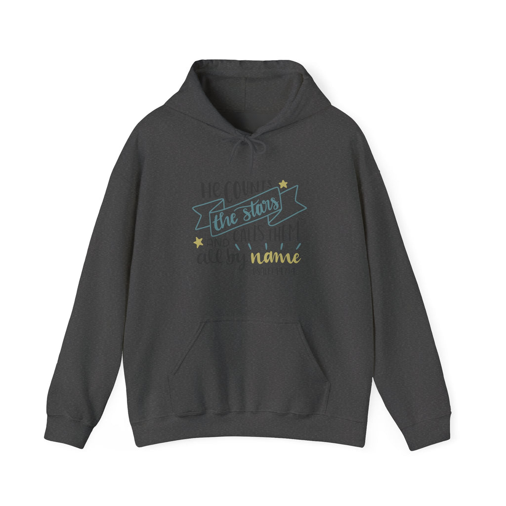 He Counts The Stars And Calls Them All By Name Psalm 147 4 Unisex Heavy Blend Hooded Sweatshirt