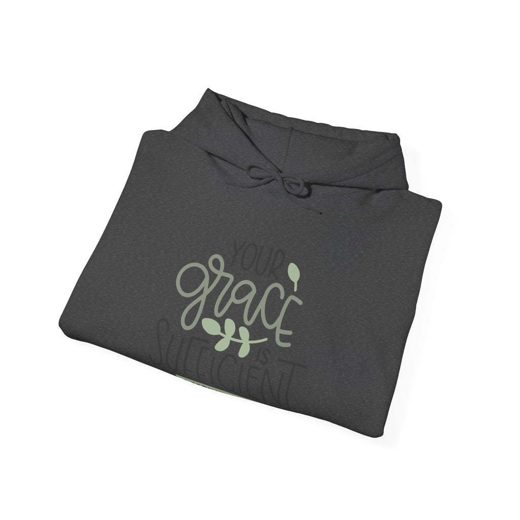Your Grace Is Sufficient Hooded Sweatshirt 2 Corinthians 12 9 Unisex Heavy Blend Pullover