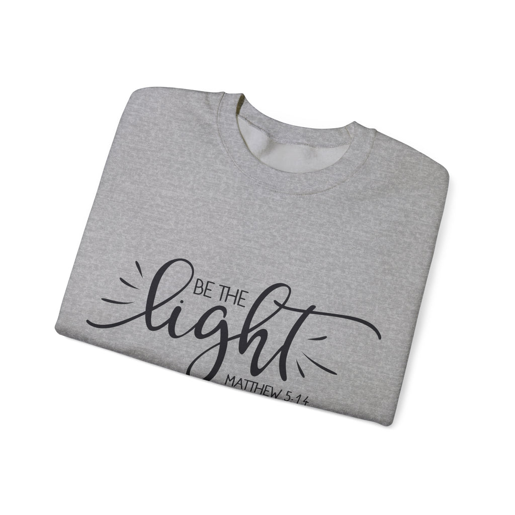 Be The Light Matthew 5 14 Unisex Heavy Blend Crewneck Sweatshirt for Comfort and Style