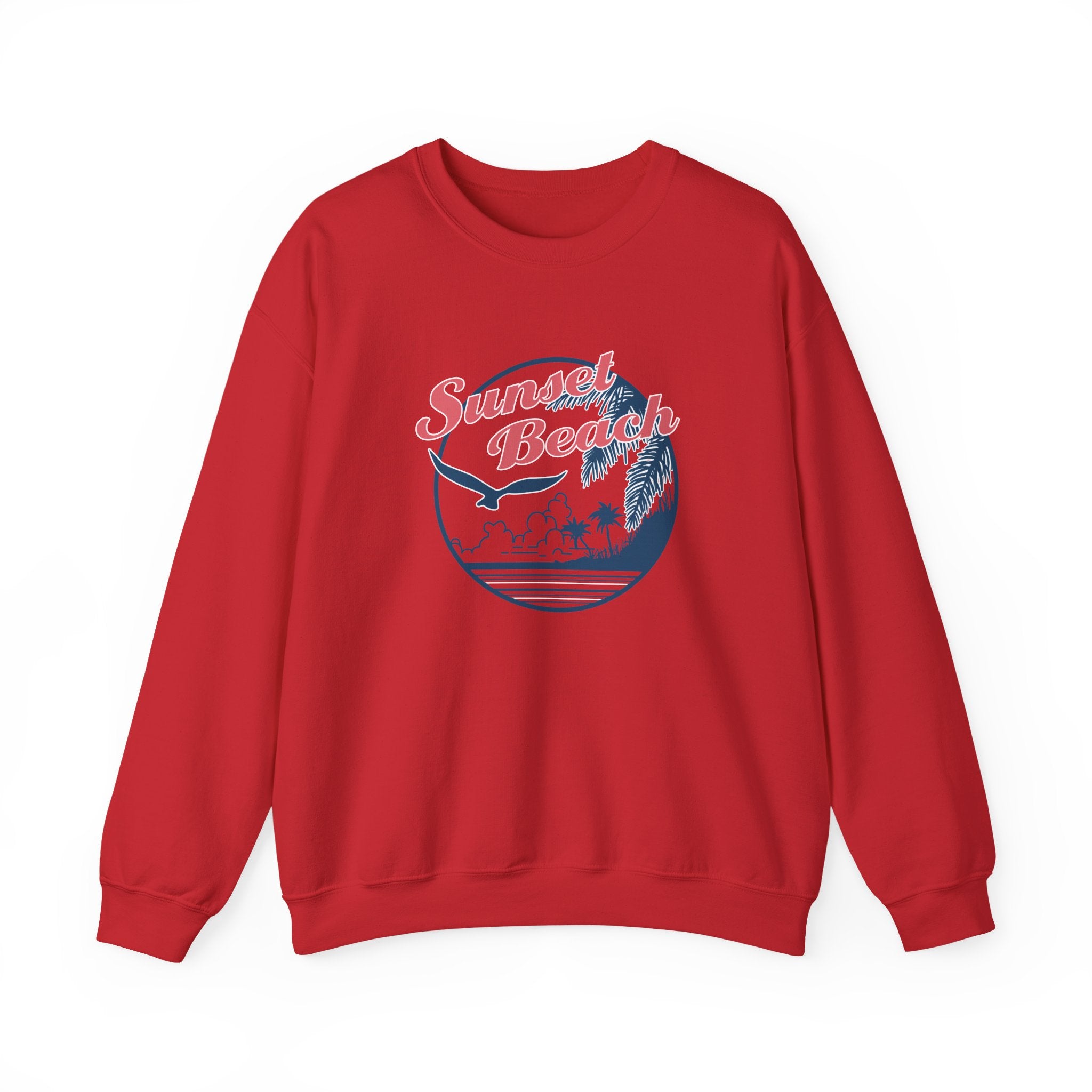 Sunset Beach Birds And Ocean Unisex Heavy Blend Crewneck Sweatshirt
