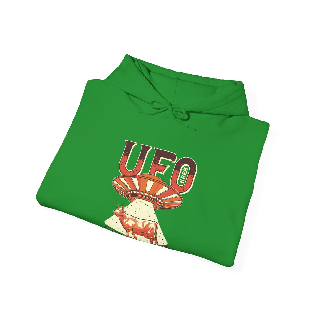 UFO Come With Me Cow Unisex Heavy Blend Hooded Sweatshirt for Ultimate Comfort