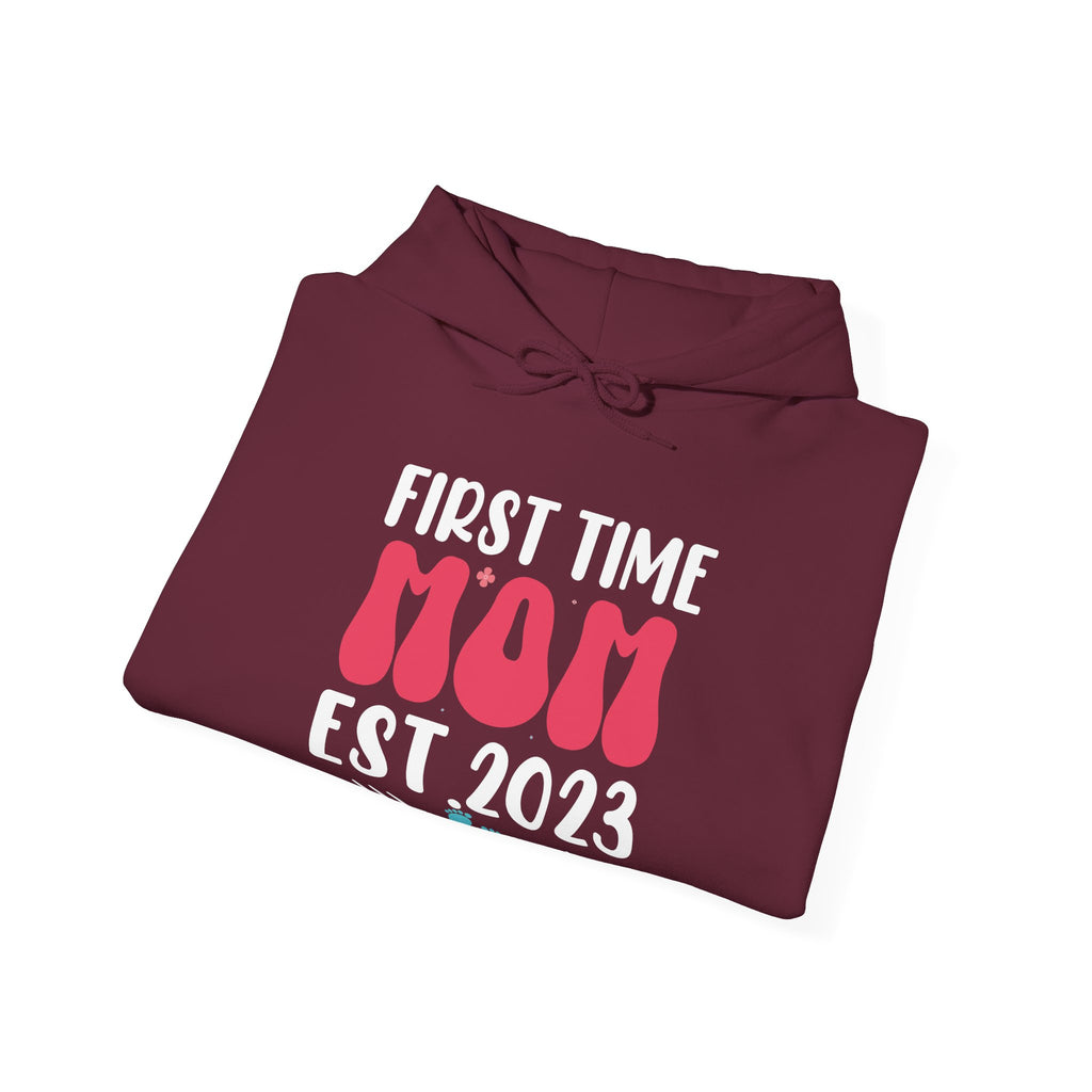 First Time Mom Established 2023 Unisex Heavy Blend Hooded Sweatshirt