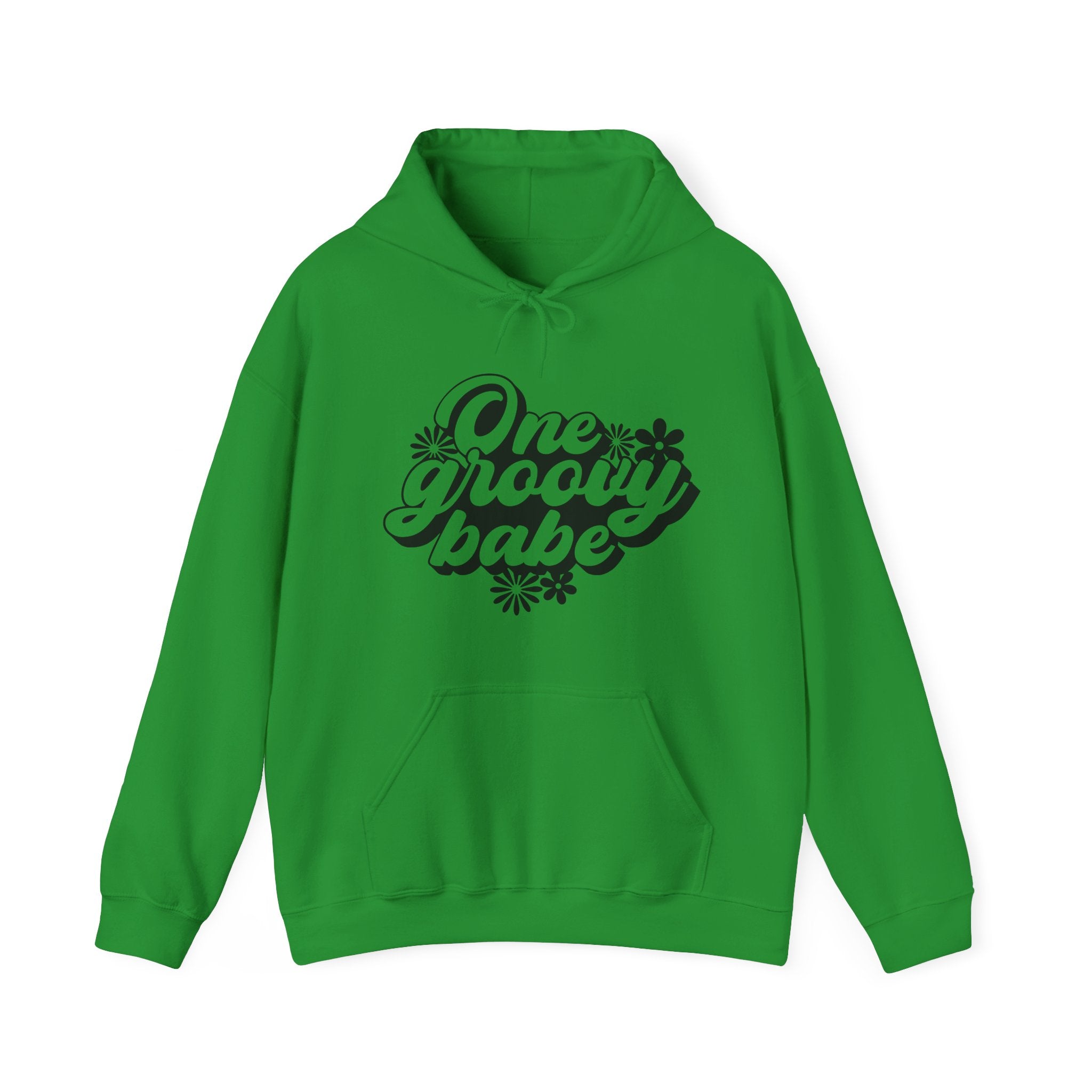 One Groovy Babe Flowers Unisex Heavy Blend Hooded Sweatshirt for Ultimate Comfort
