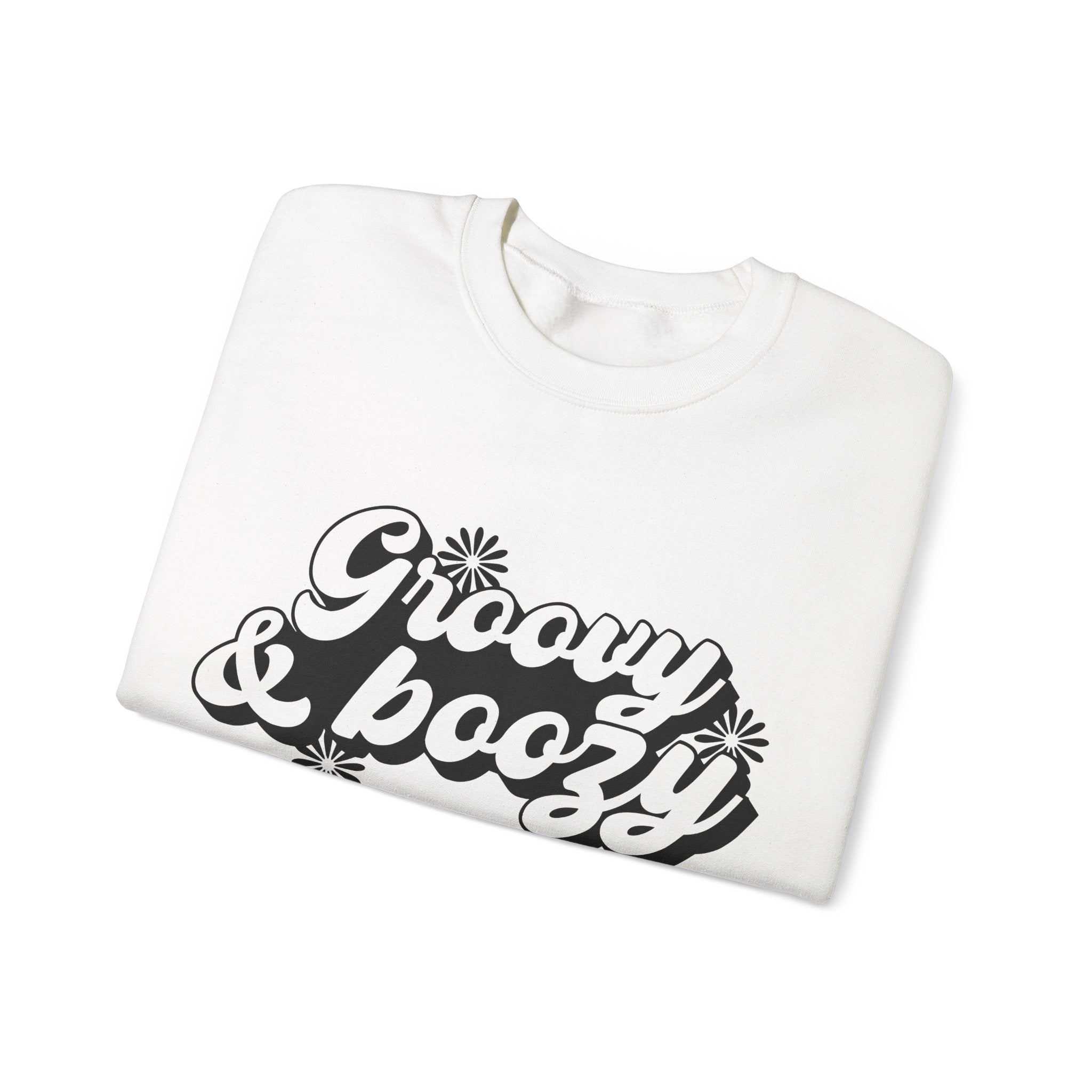 Groovy And Boozy Flowers Unisex Heavy Blend Crewneck Sweatshirt