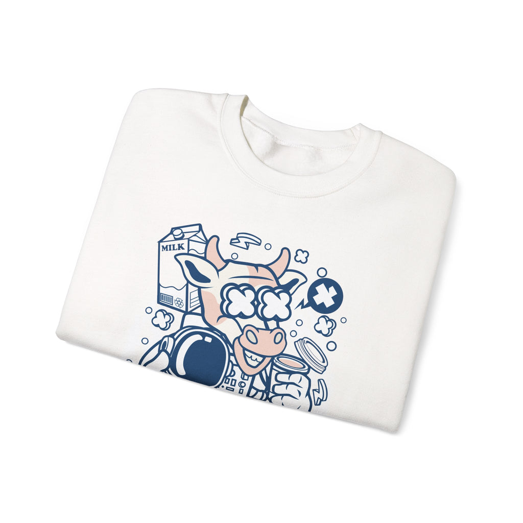 Cow Astronaut Unisex Heavy Blend Crewneck Sweatshirt for Ultimate Comfort