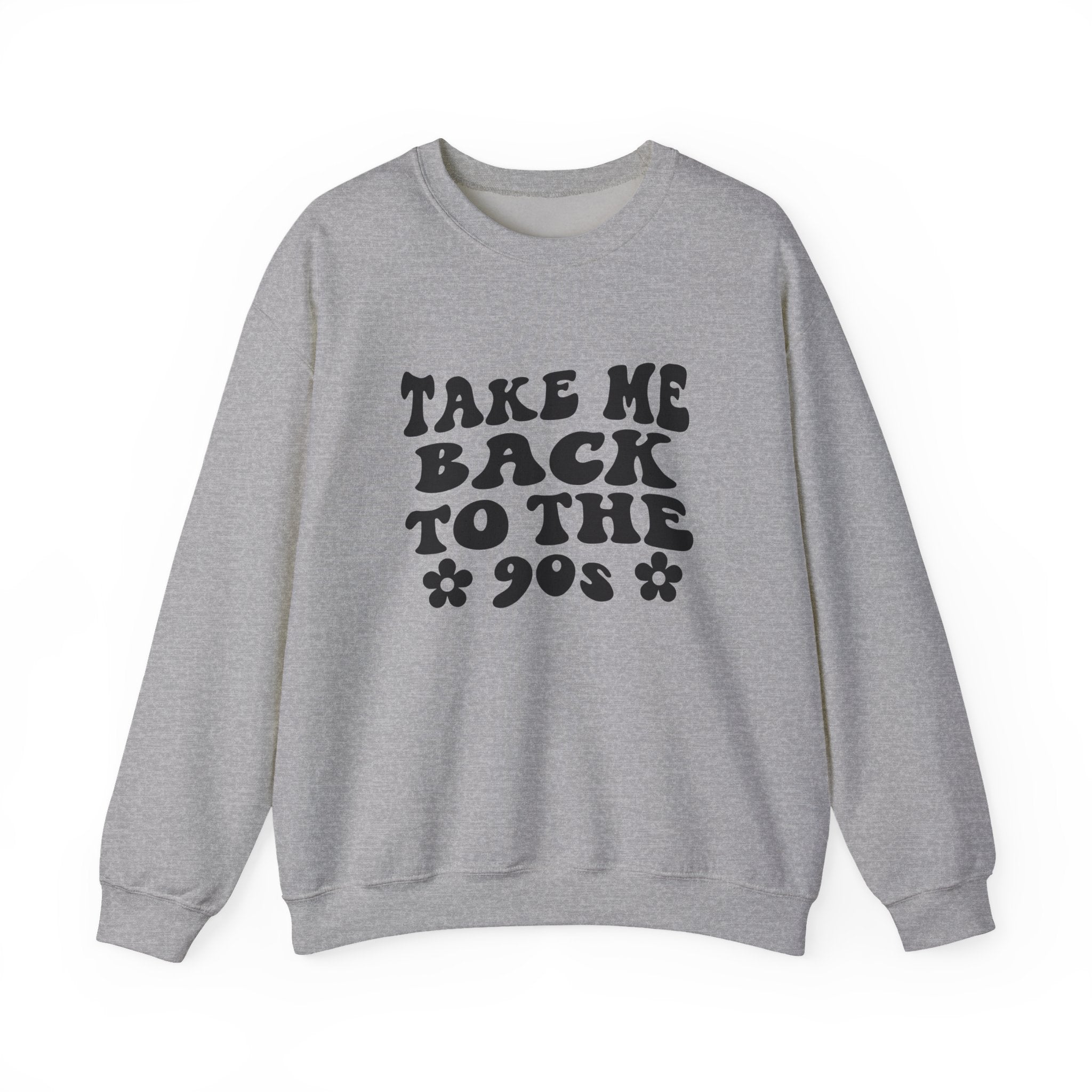 Take Me Back To The 90s Black Unisex Heavy Blend Crewneck Sweatshirt
