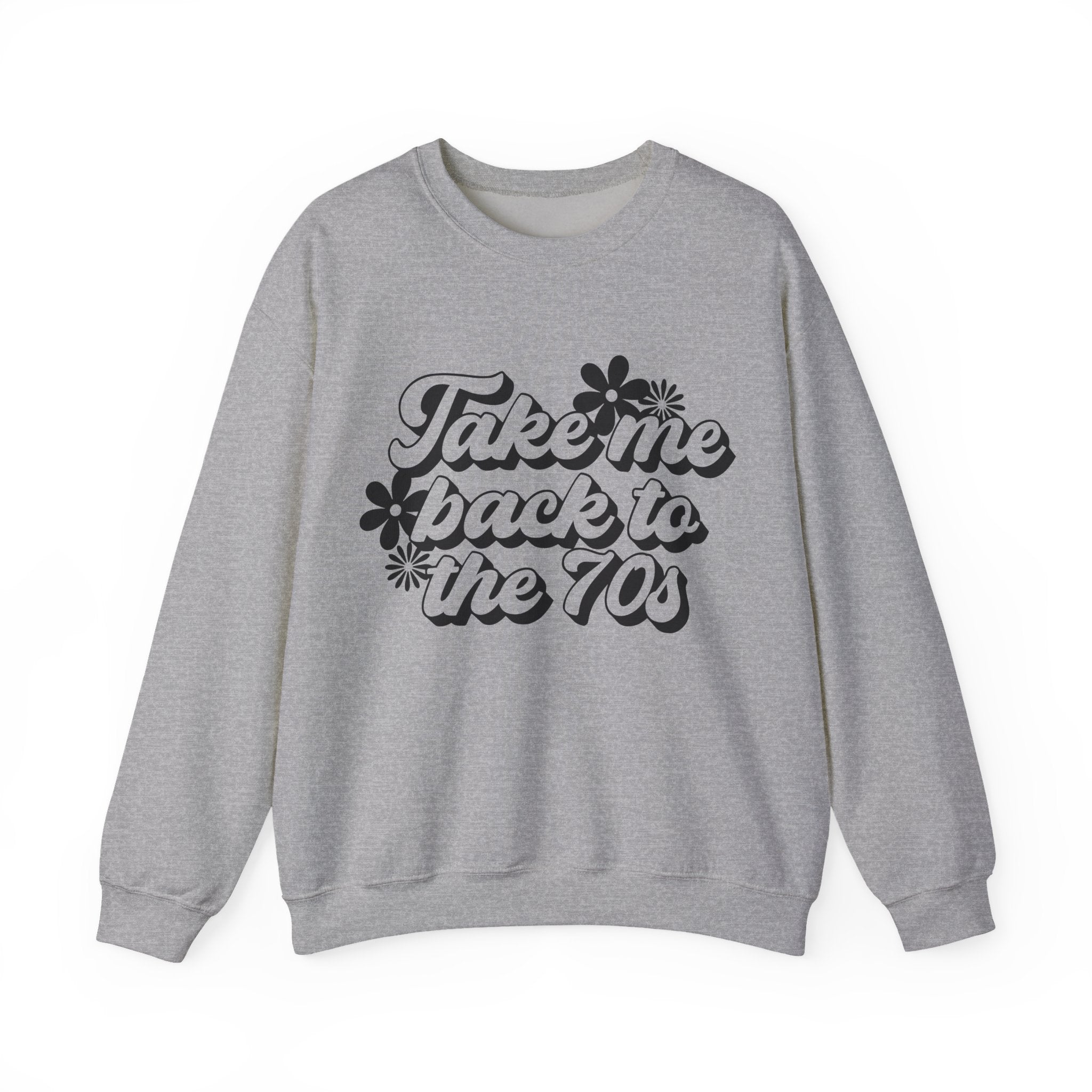 Take Me Back To The 70s Flowers Unisex Heavy Blend Crewneck Sweatshirt