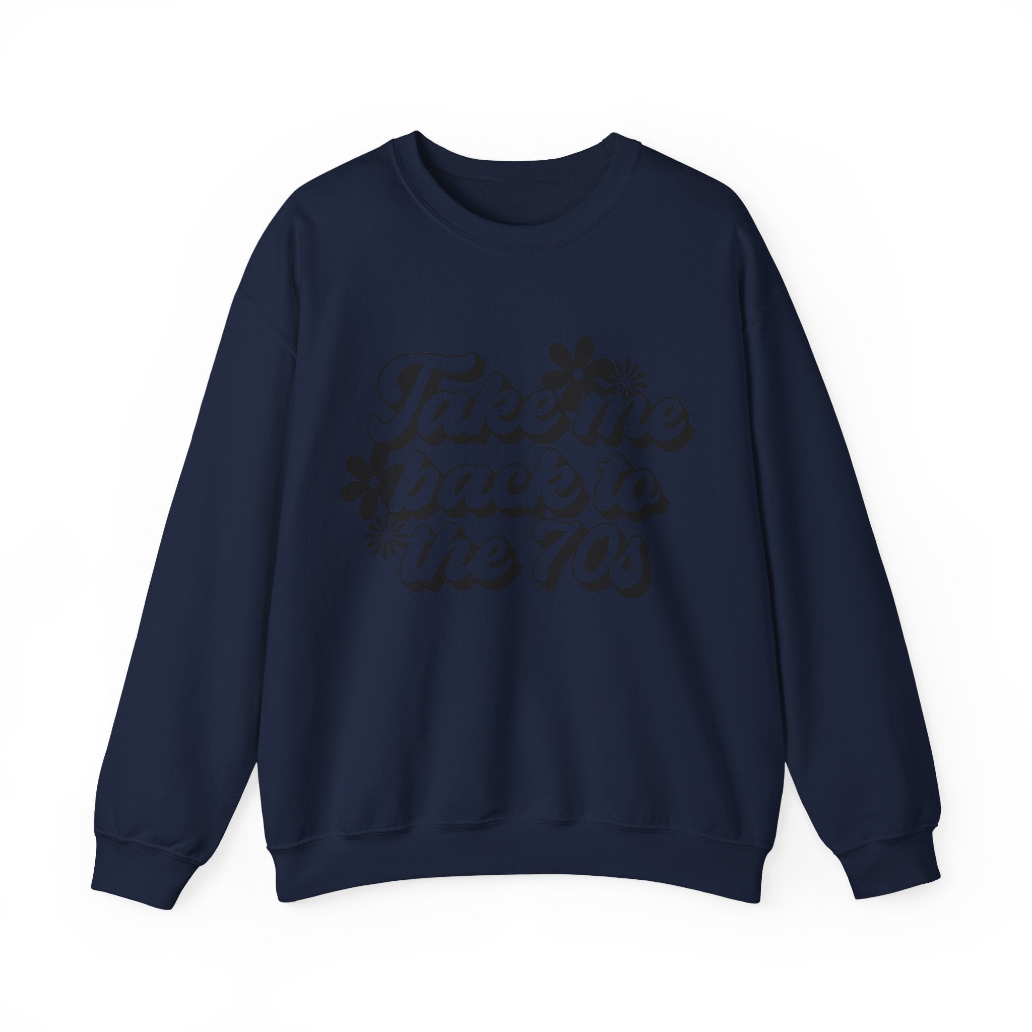 Take Me Back To The 70s Flowers Unisex Heavy Blend Crewneck Sweatshirt