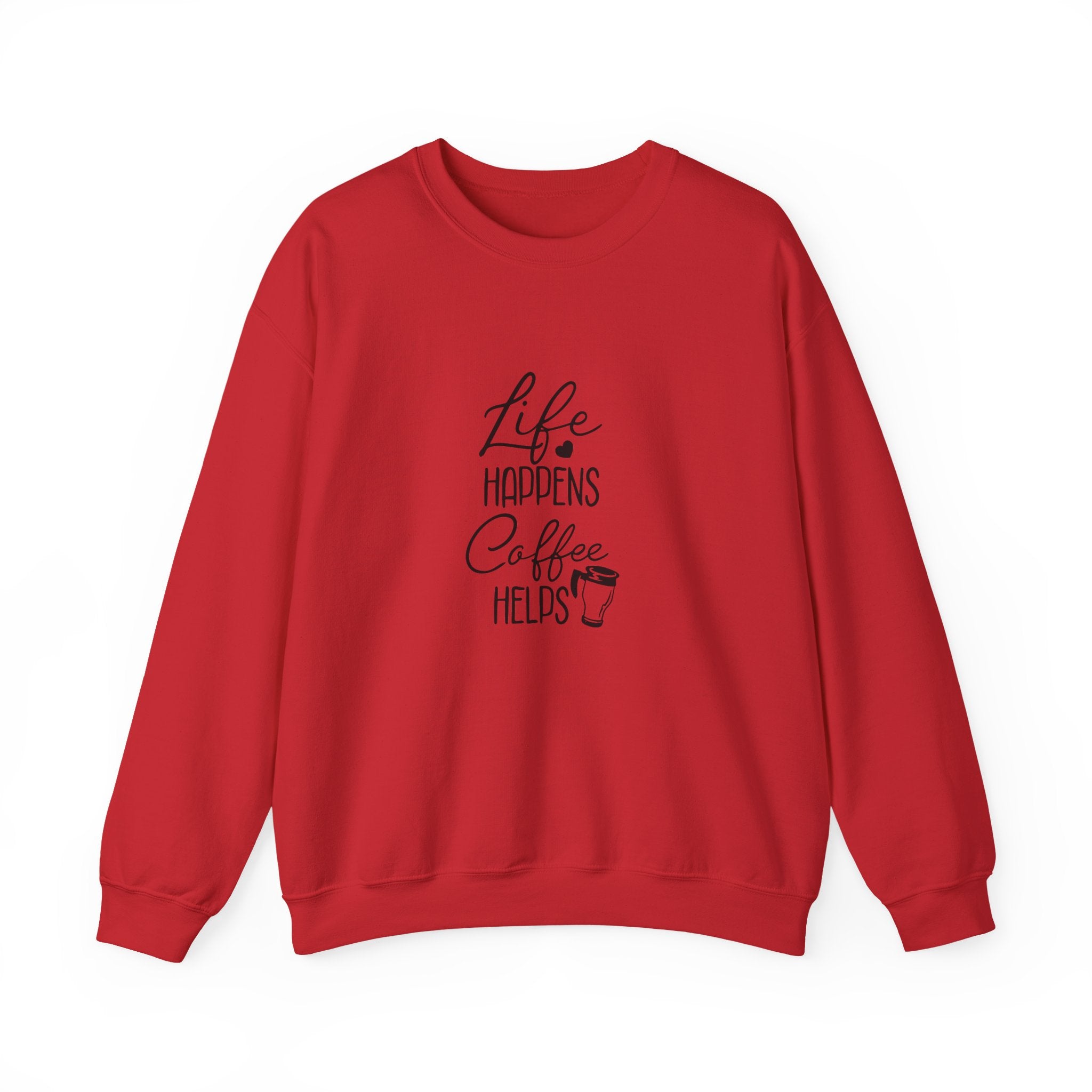 Life Happens Coffee Helps Unisex Heavy Blend Crewneck Sweatshirt