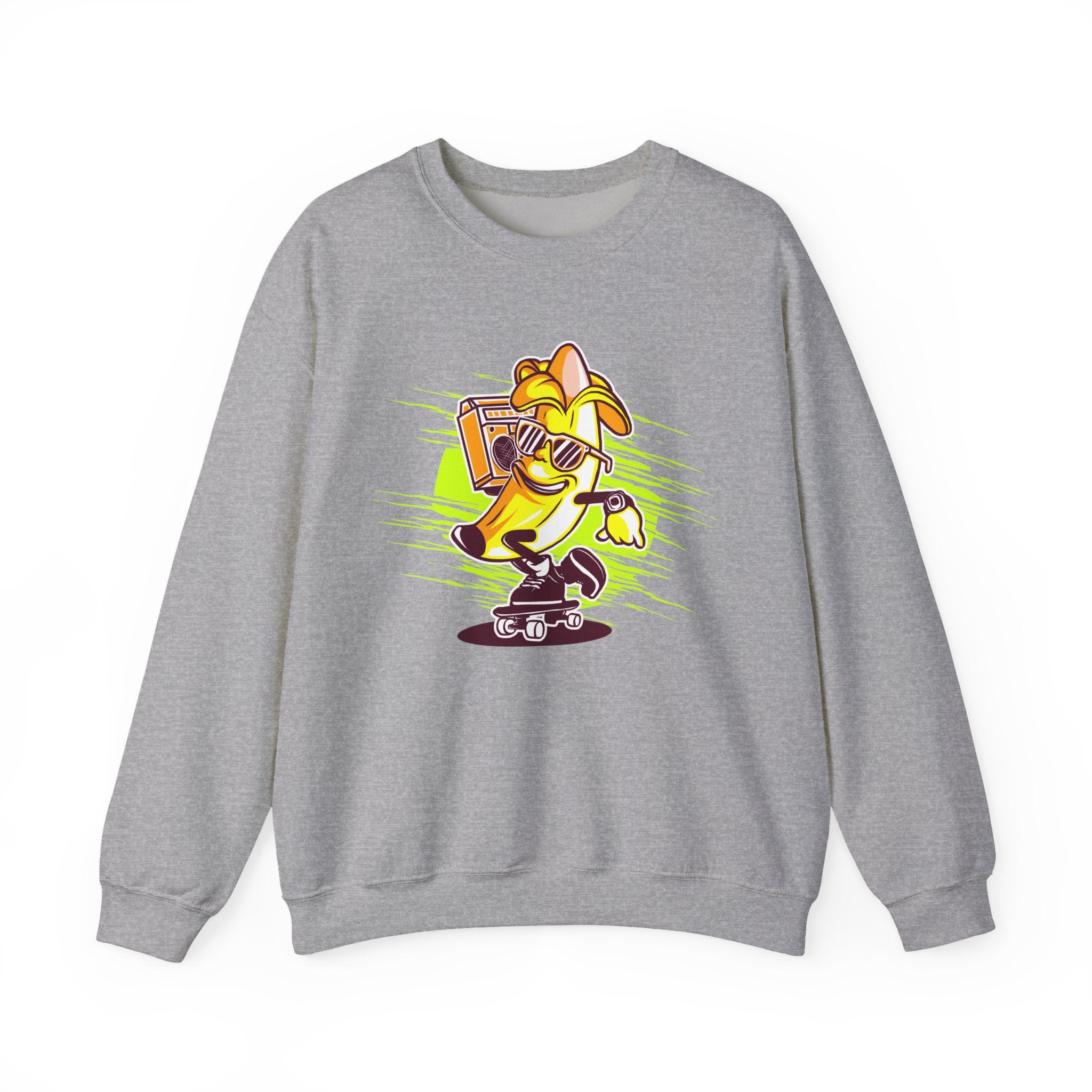 Banana Riding A Skateboard Unisex Heavy Blend Crewneck Sweatshirt