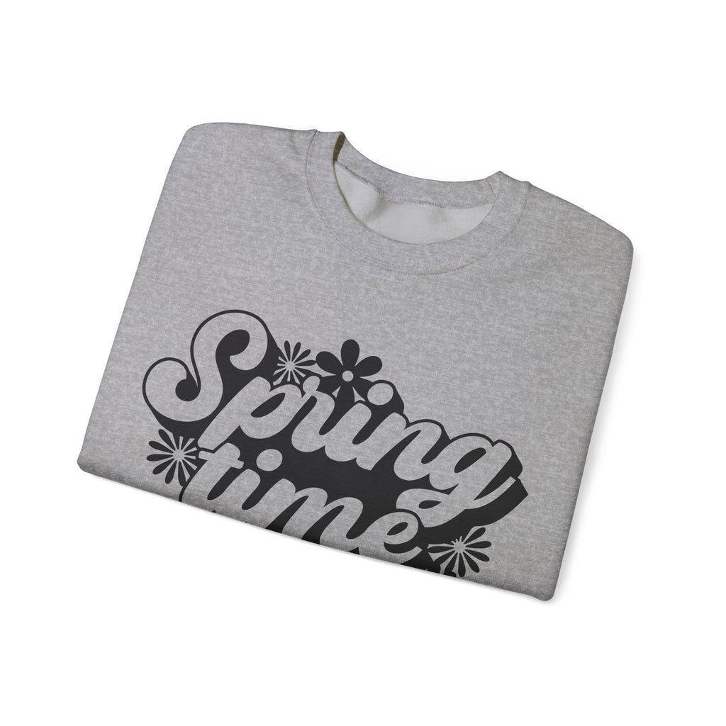 Spring Time Vibes Flowers Unisex Heavy Blend Crewneck Sweatshirt