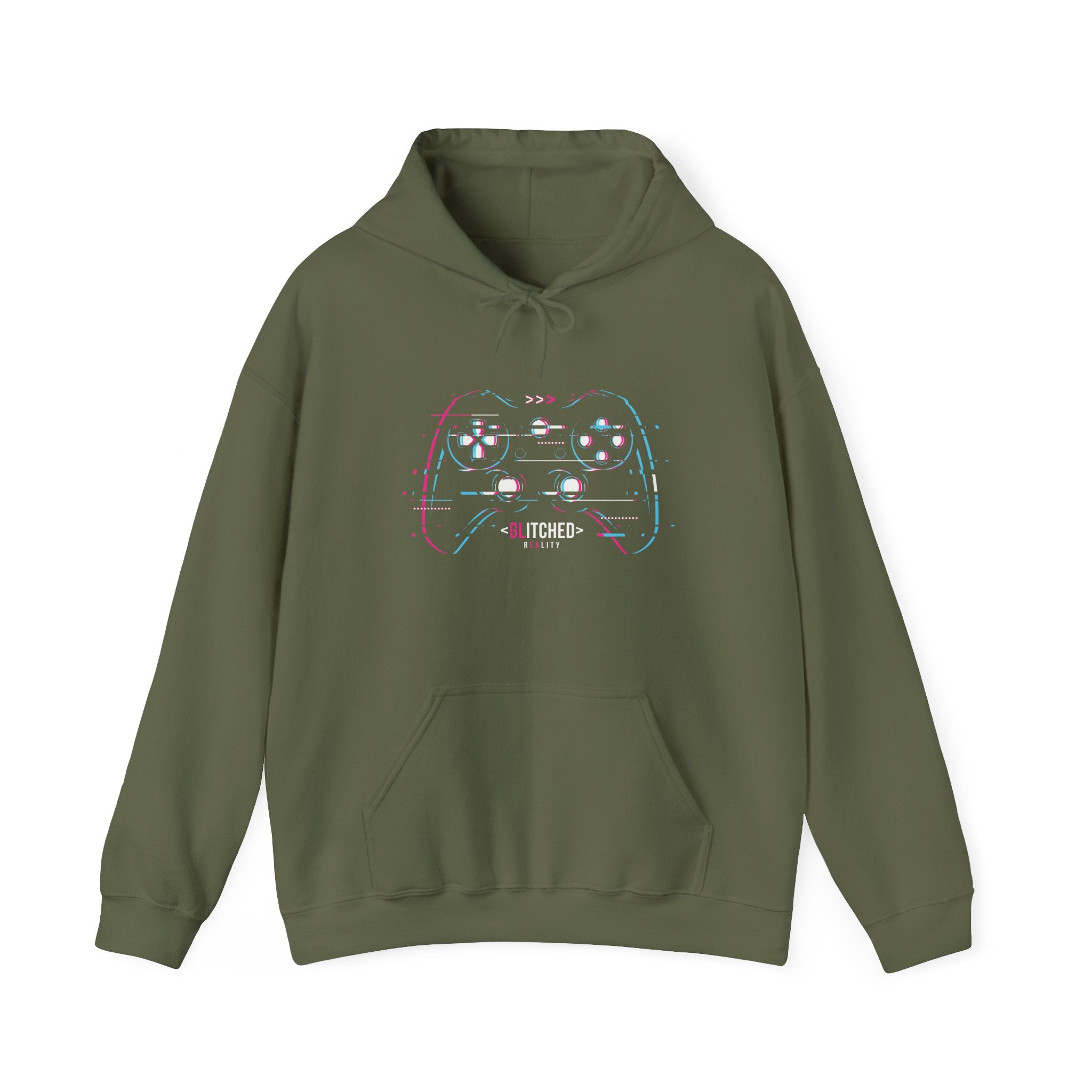 Glitched Gaming Controller Unisex Heavy Blend Hooded Sweatshirt