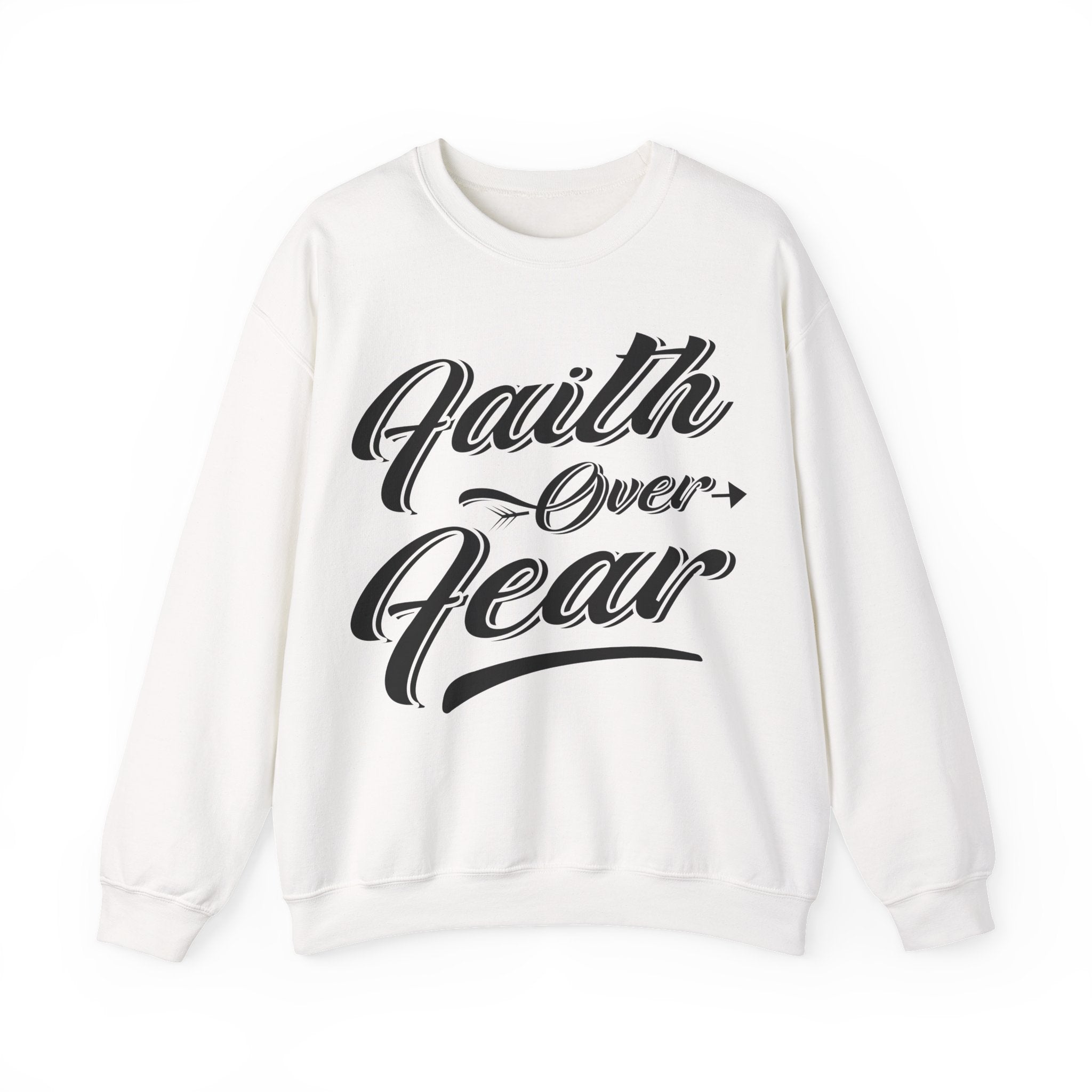 Faith Over Fear Unisex Heavy Blend Crewneck Sweatshirt for Ultimate Comfort
