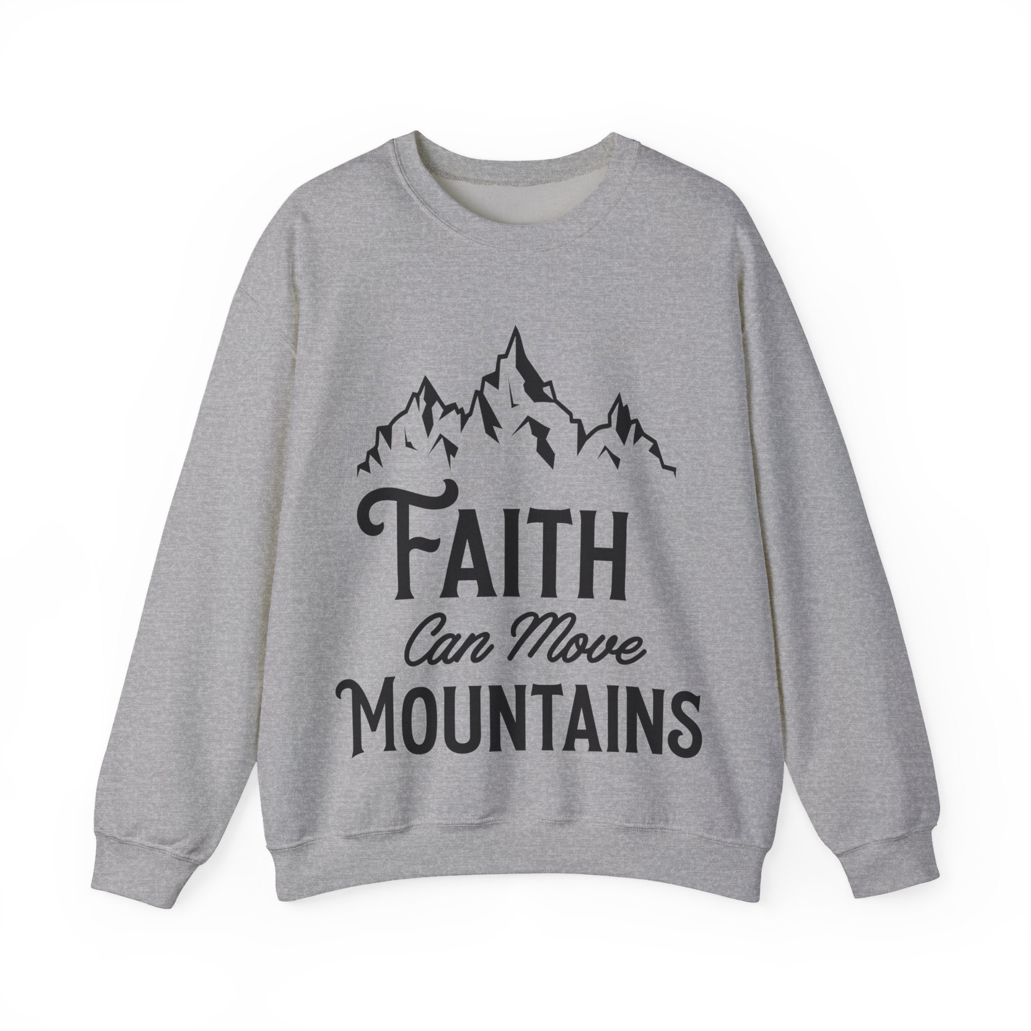 Faith Can Move Mountains Unisex Heavy Blend Crewneck sweatshirt for Ultimate Comfort