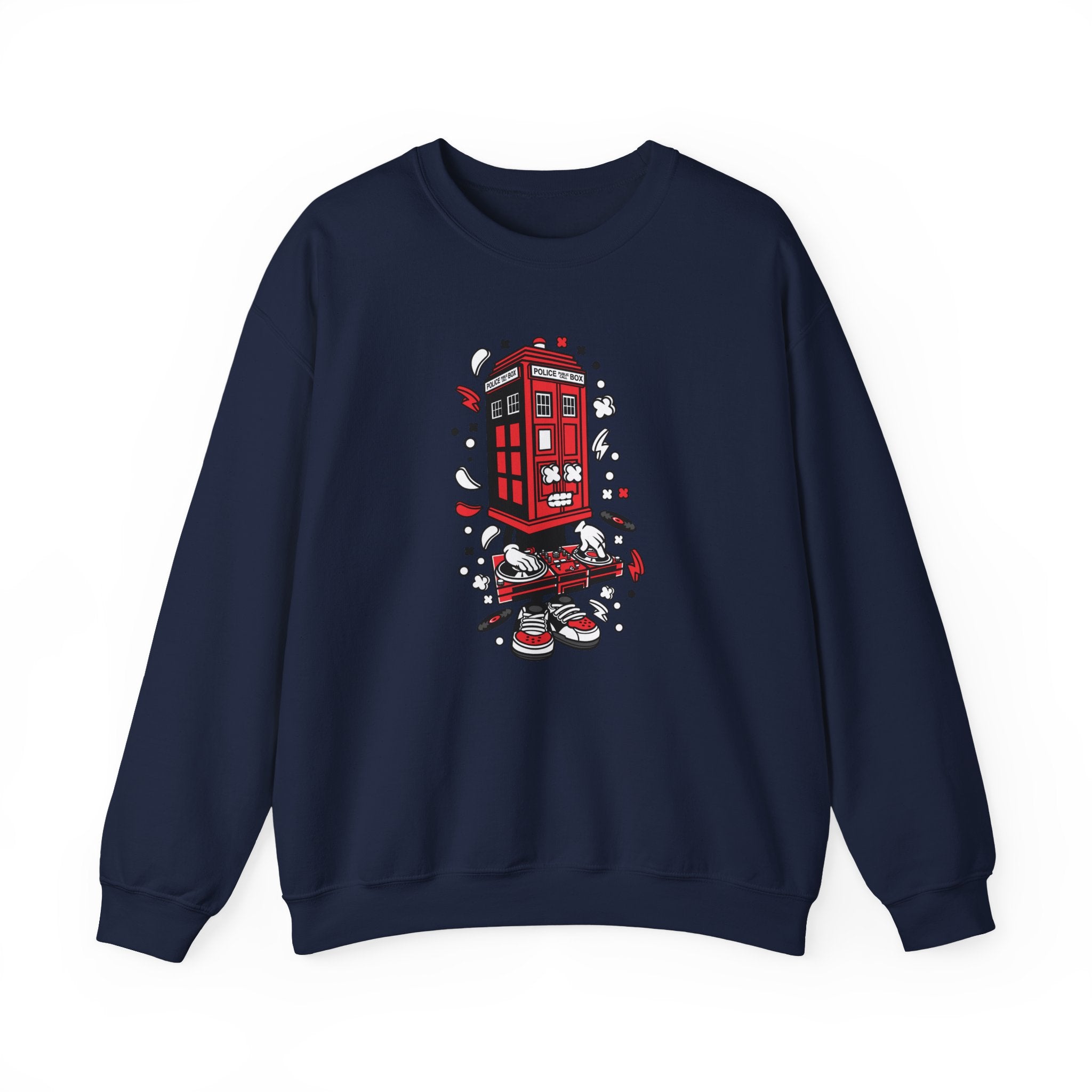 Police Box DJ Unisex Heavy Blend Crewneck Sweatshirt for Ultimate Comfort
