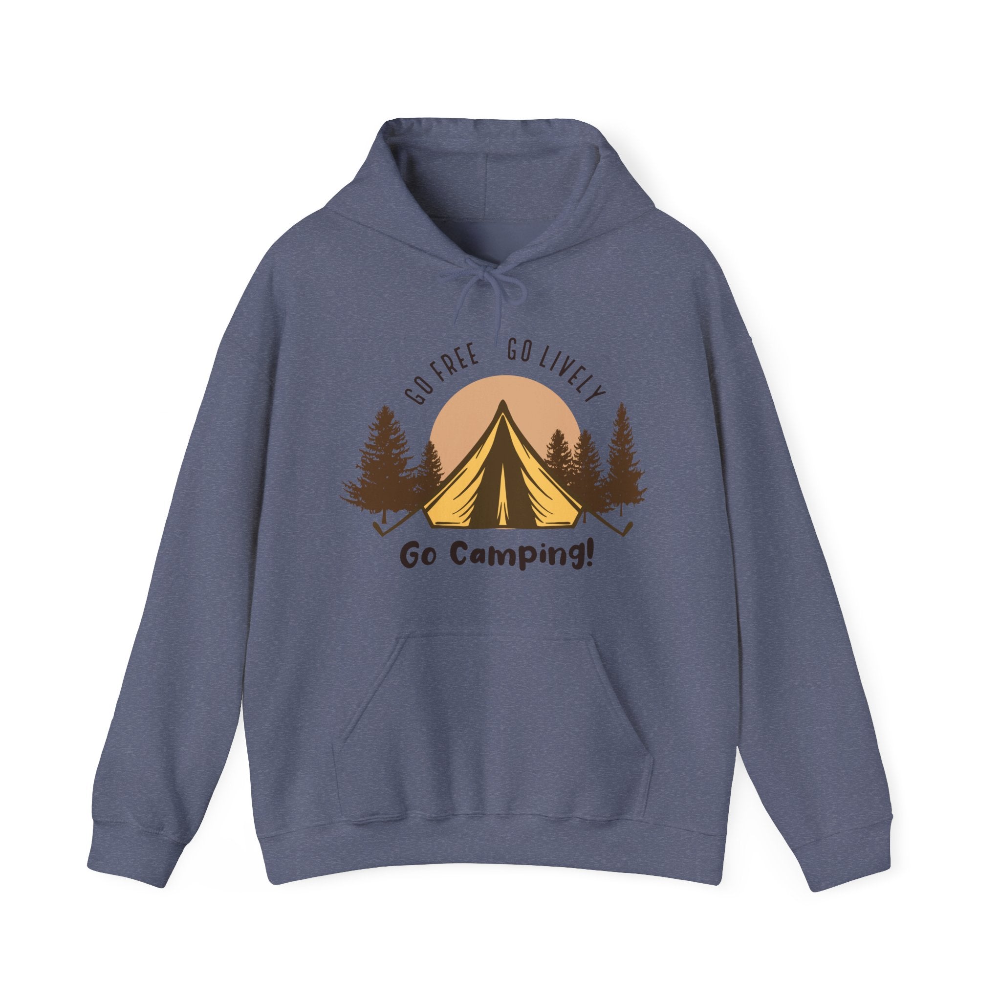 Go Free Go Lively Go Camping Unisex Heavy Blend Hooded Sweatshirt