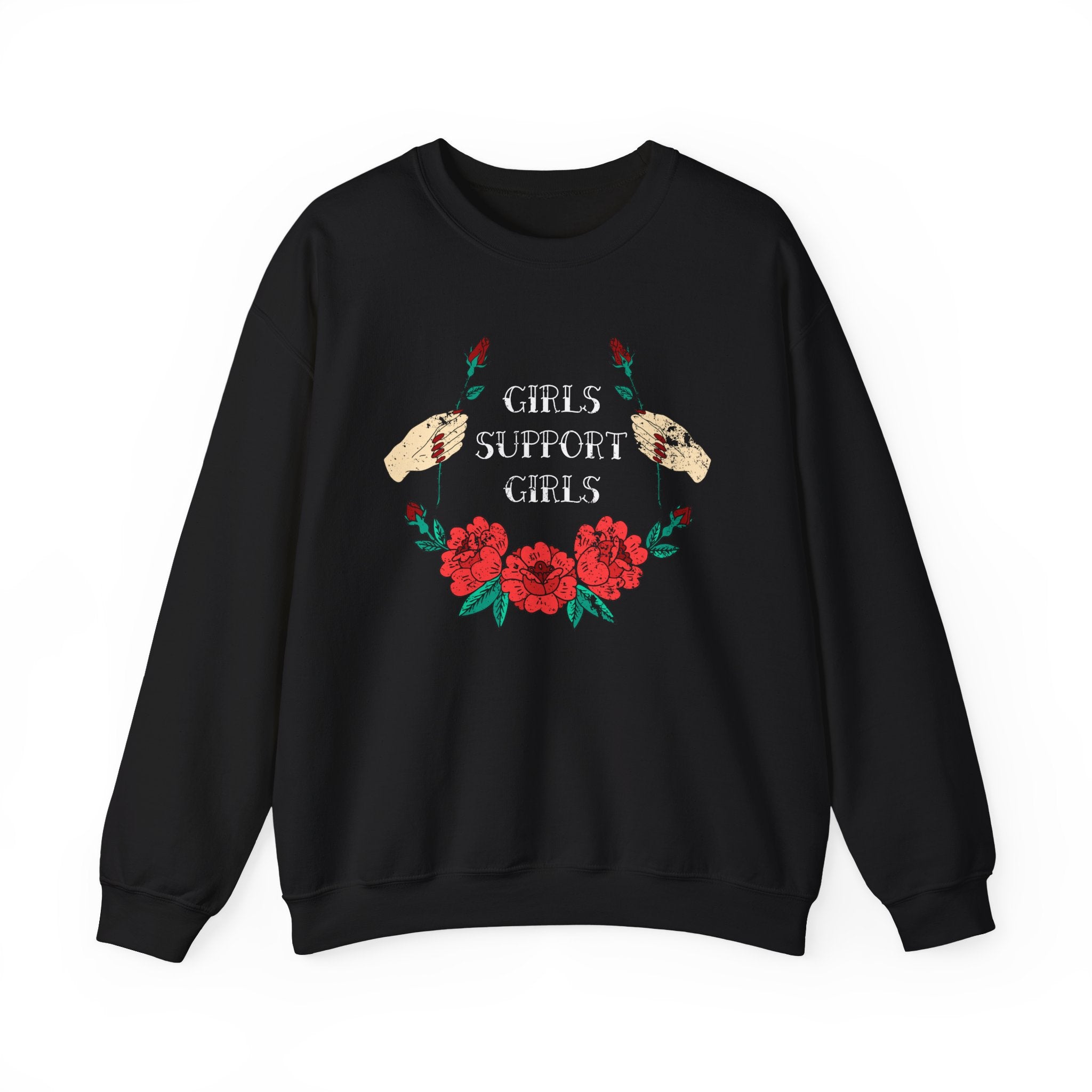 Girls Support Girls Unisex Heavy Blend Crewneck Sweatshirt