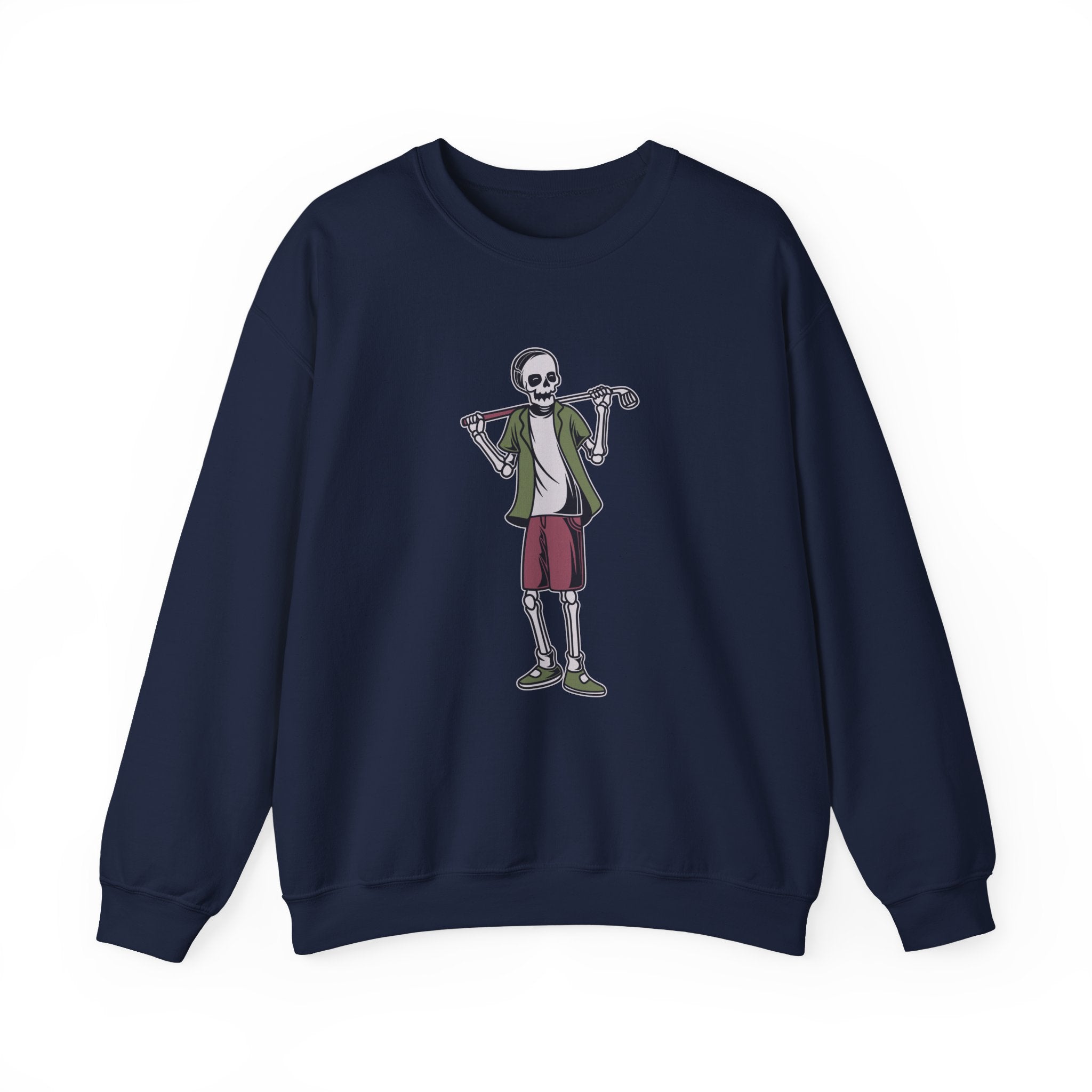 Standing Skeleton Golfer Unisex Heavy Blend Crewneck Sweatshirt