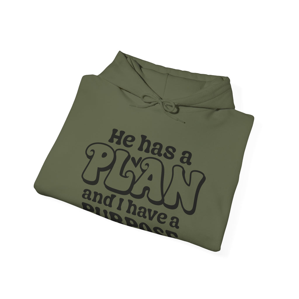 He Has A Plan Unisex Heavy Blend Hooded Sweatshirt for Ultimate Comfort