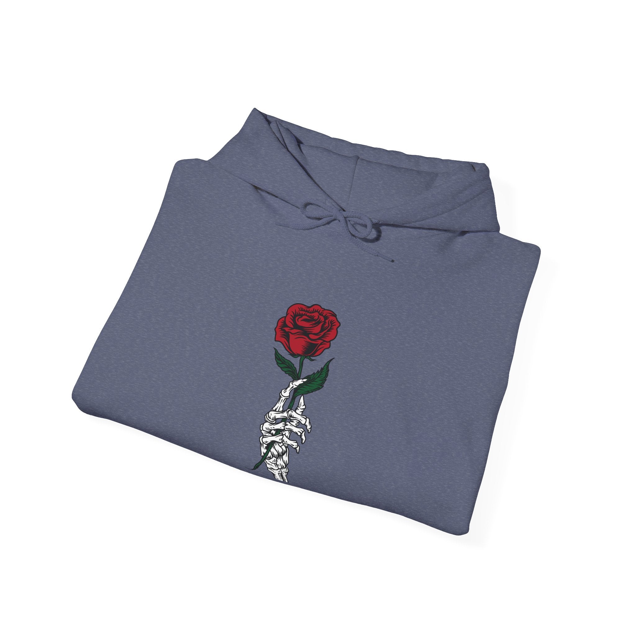 Rose In Skeleton Hand Unisex Heavy Blend Hooded Sweatshirt