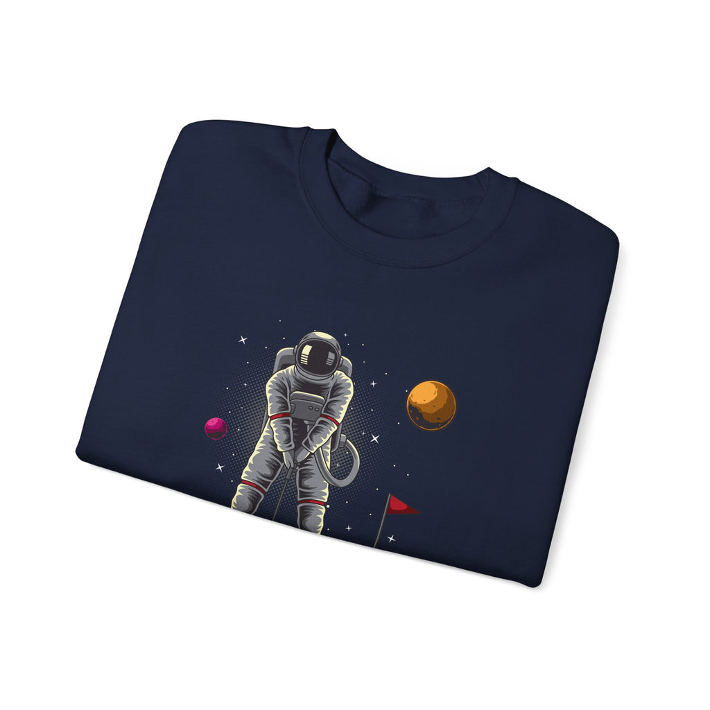 Golf Astronaut Unisex Heavy Blend Crewneck Sweatshirt for Ultimate Comfort