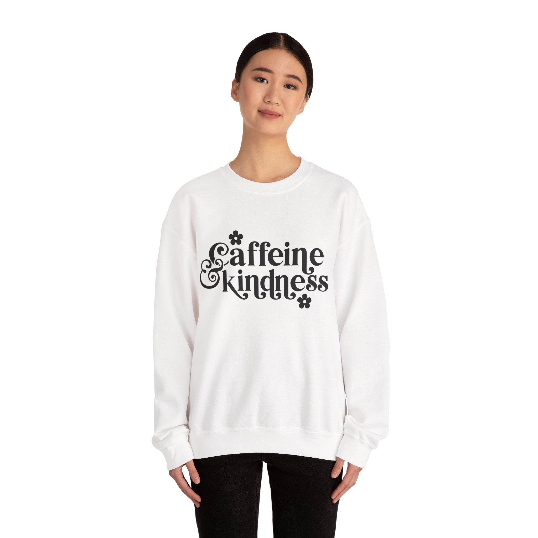 Caffeine And Kindness Unisex Heavy Blend Crewneck Sweatshirt For Ultimate Comfort